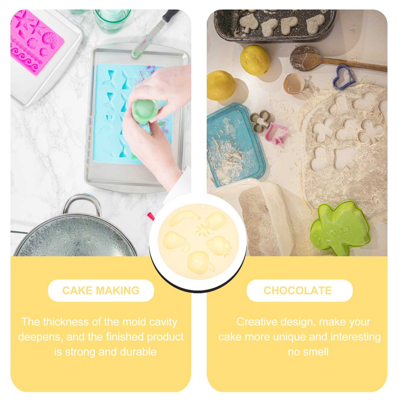 Fruit Cake Silicone Molds - Heat Resistant Baking Molds for Chocolate, Candy & Dessert Making - Perfect for DIY Cakes, Cupcakes, and Holiday Treats