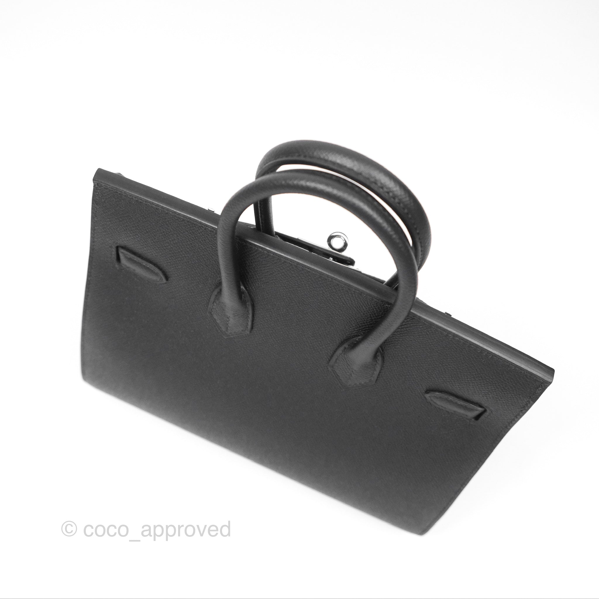 Authentic Hermes Birkin 25 Sellier Bag - Black Noir Epsom Leather with Palladium Hardware | Luxury Handbag for Women | Perfect for Work, Travel & Special Occasions