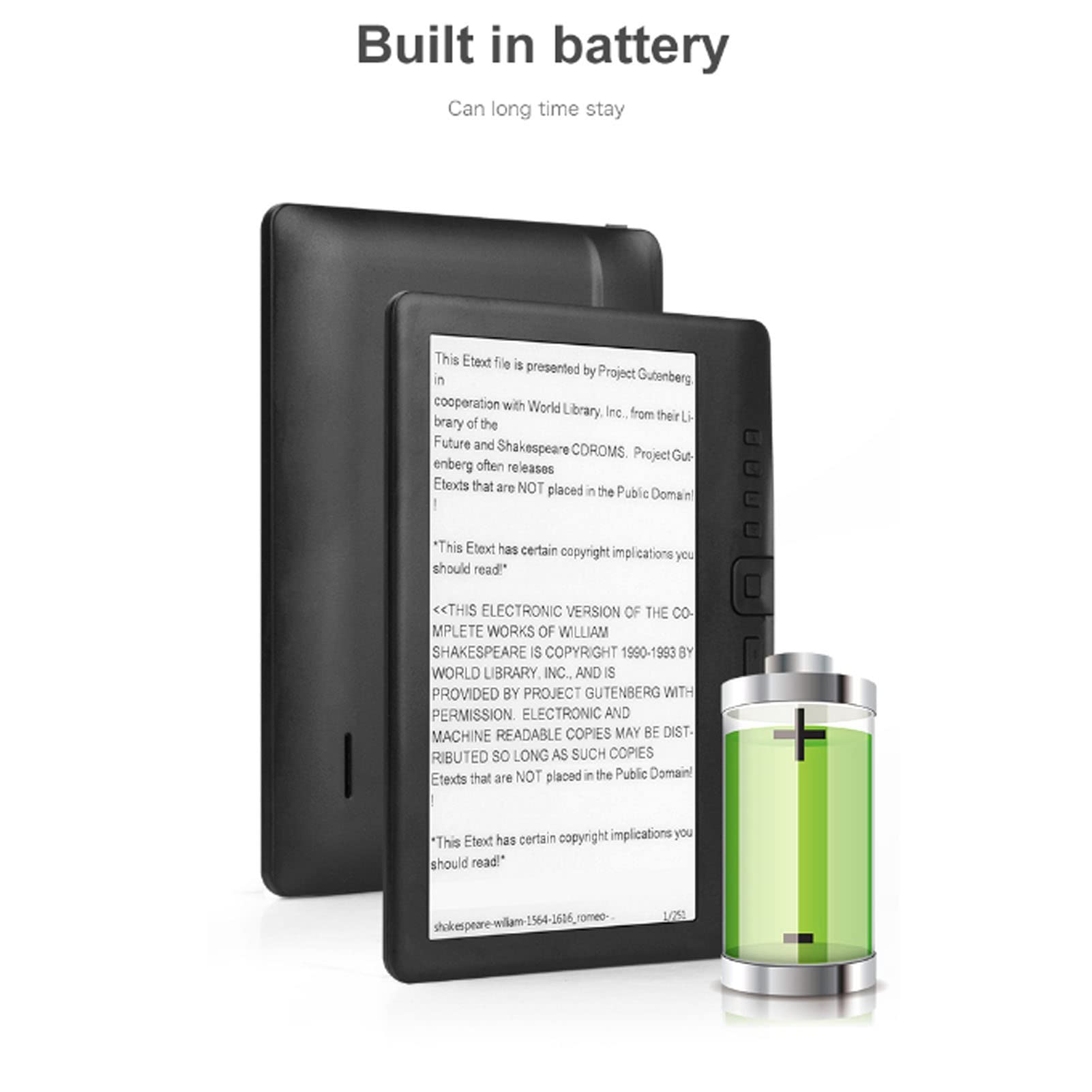 7in Waterproof HD Color E-Reader with 16:9 Screen, Navigation Buttons & 8GB Storage - Includes Black Protective Case - Perfect for Beach Reading, Commuting, and Nighttime Reading