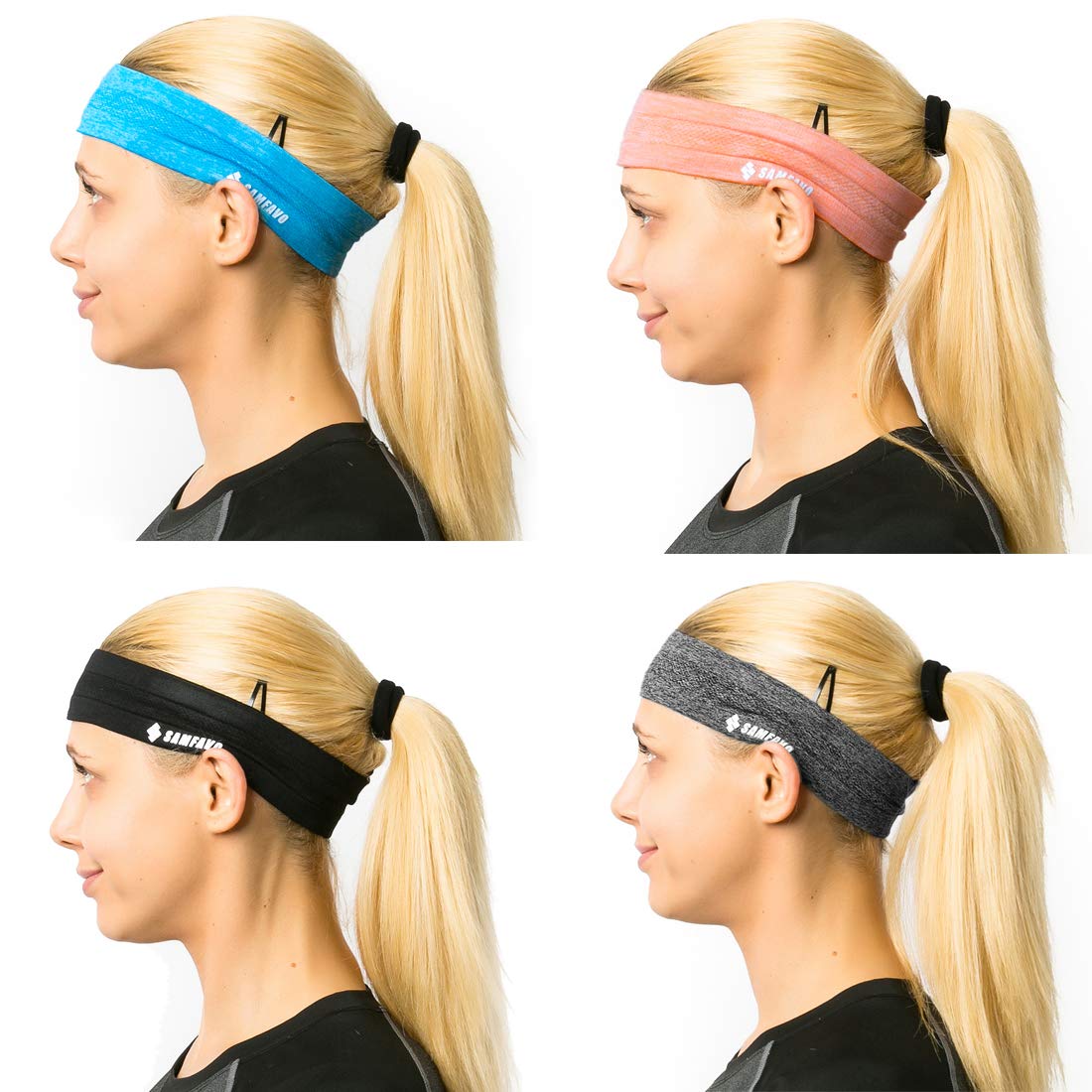 Sports Headbands for Women & Men - Moisture Wicking Workout Headbands - Non-Slip Sweatbands for Running, Fitness, Yoga, Basketball & Gym - Stay Dry & Comfortable During Intense Workouts