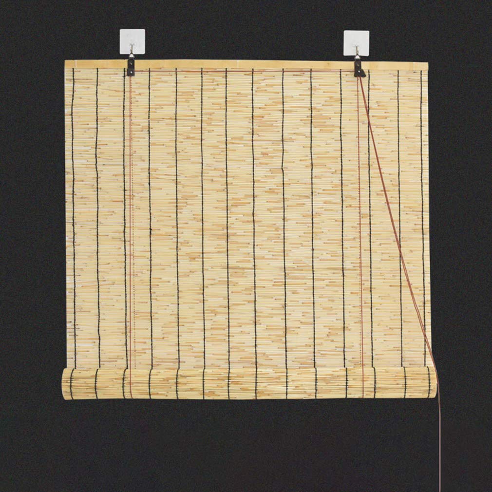 Geovne Bamboo Roller Blinds - Natural Reed Window Shades for Heat Insulation & UV Protection - Smooth & Burr-Free Roll Up Blinds (36x39 Inches) - Perfect for Balcony, Terrace, Garden & Home Windows