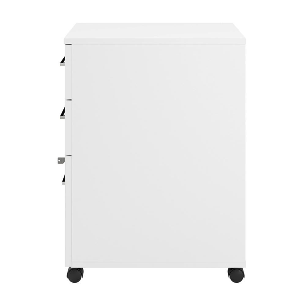 Bush Business Furniture Hampton Heights 3-Drawer Mobile File Cabinet - White Office Storage Organizer for Home & Workspace | Perfect for Document Filing, Office Supplies & Home Organization
