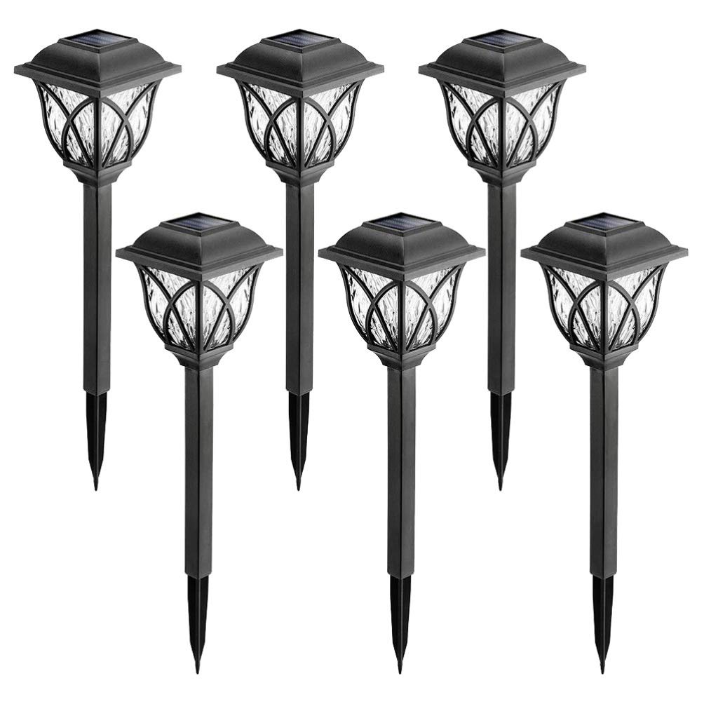Solar Ground Lights Outdoor - 6pcs Warm White for Garden, Lawn & Walkway