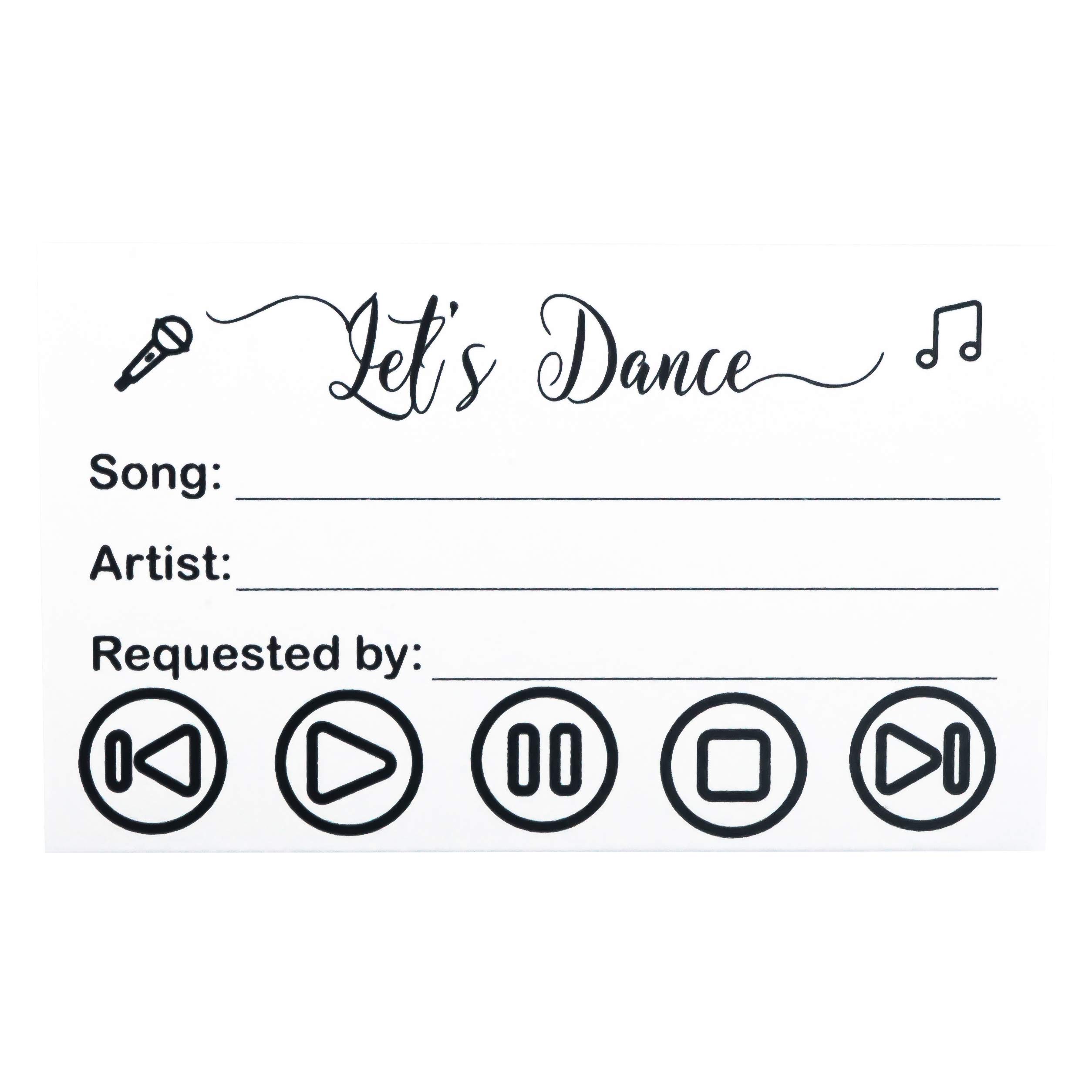 RXBC2011 100 Let's Dance Request Cards - Perfect for Wedding Receptions, Proms, Dance Parties, Band & DJ Events, Karaoke Nights - Music Suggestion Notes for Unforgettable Celebrations
