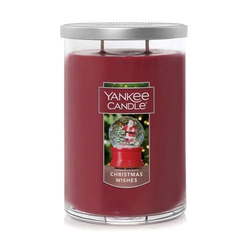Yankee Candle Large Christmas Wishes Tumbler Candle - Holiday Scented Soy Wax Candle for Home Decor, Gift Giving & Festive Ambiance