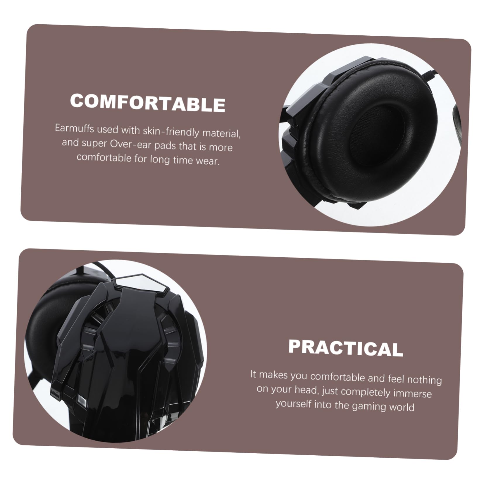 HOOTNEE I3000 Wired Gaming Headset with Microphone - Noise Cancelling Over-Ear Headphones with LED Lights, Soft Memory Foam Earmuffs for PC, PS4, Xbox - Perfect for Long Gaming Sessions & Online Meetings (Black)