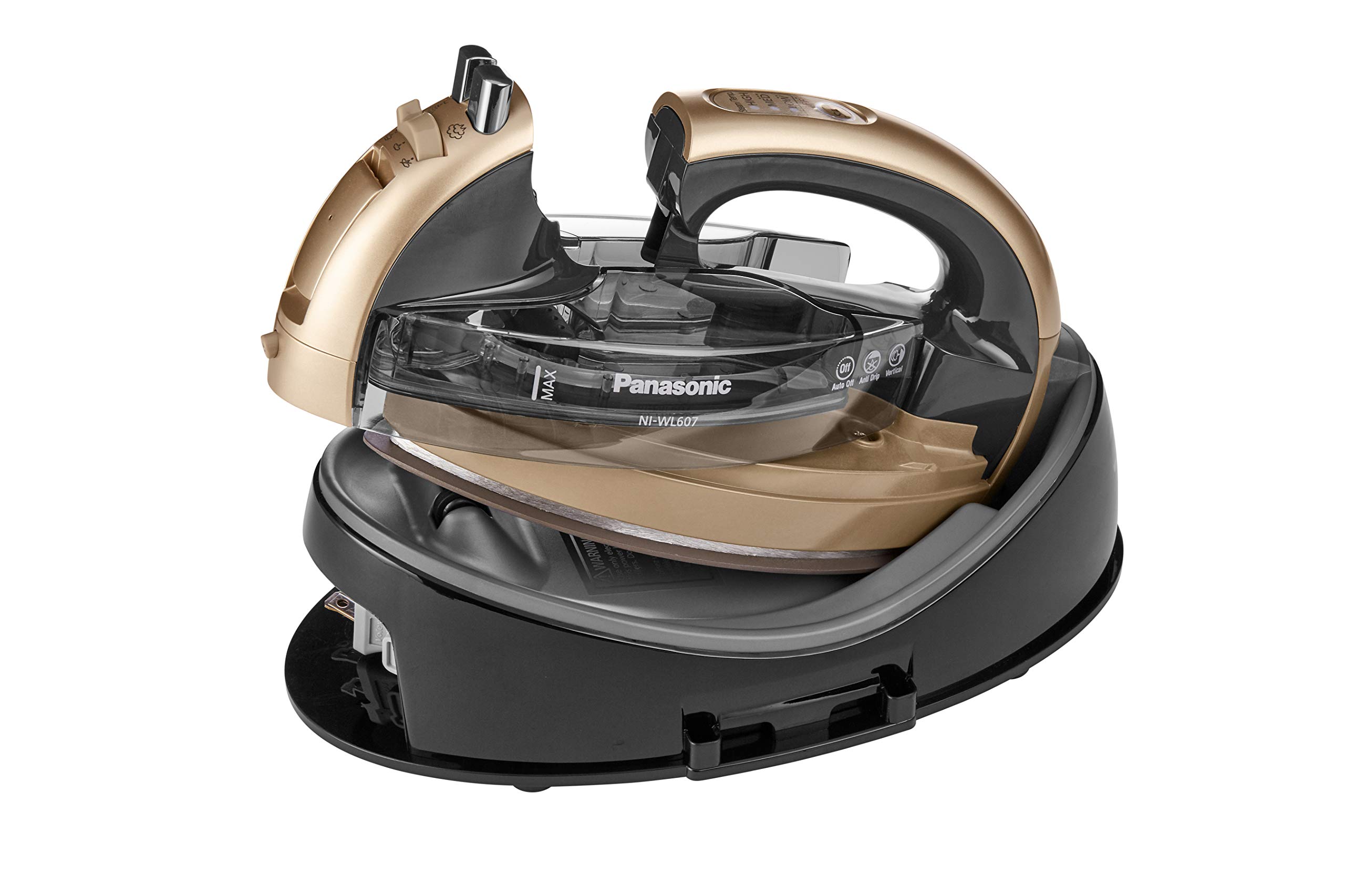 Panasonic 360º Freestyle Advanced Ceramic Cordless Iron - Champagne Gold | Professional Steam Iron for Clothes with Ceramic Soleplate | Perfect for Travel, Home & Office Use