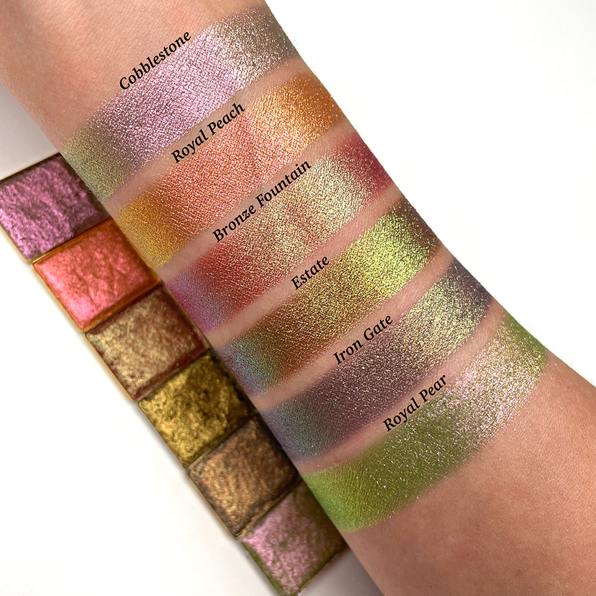 Bronze Fountain Earth Vibrant Multichrome Eyeshadow Palette - Long Lasting Highly Pigmented Makeup for Day & Night Looks - Perfect for Parties, Weddings & Special Occasions