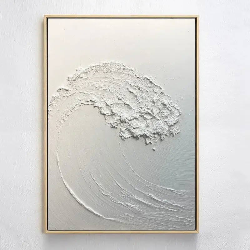 White Minimalist Textured Painting Canvas #MM039 - Abstract Wall Art for Modern Home & Office Decor