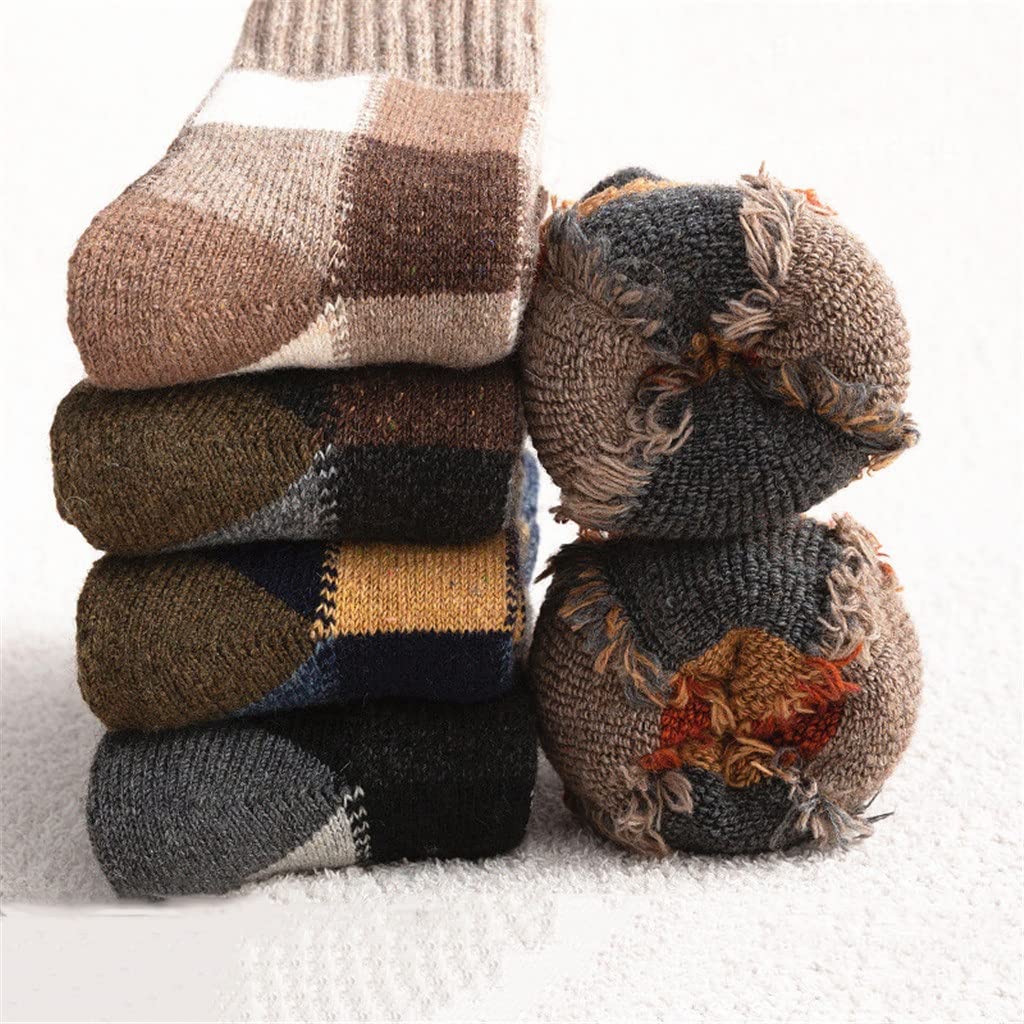 Thermal Heated Winter Socks for Men - Ultra Warm Thick Thermo Socks (5 Pairs, Size 39-46) - Perfect for Cold Weather, Outdoor Activities & Christmas Gifts