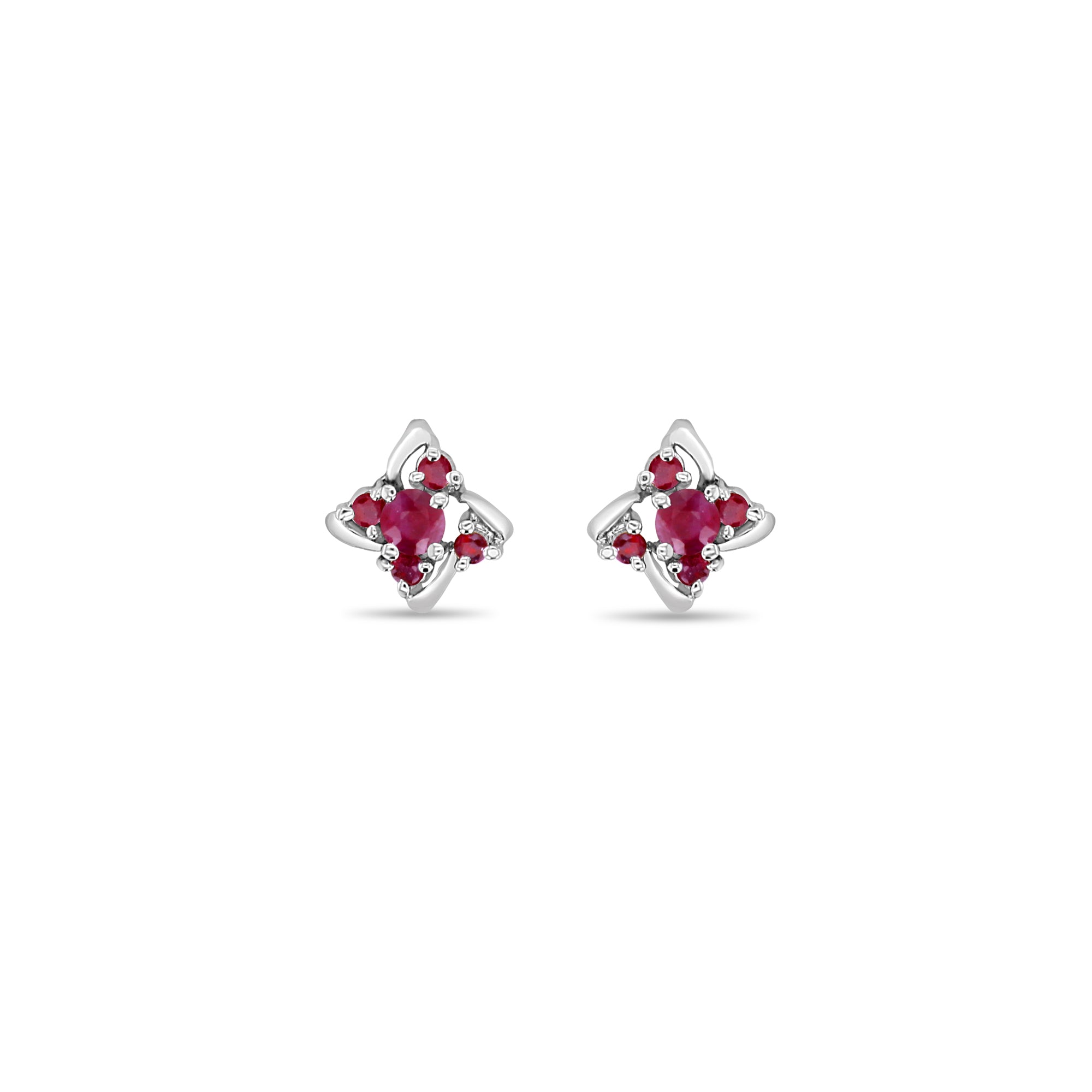 14K Gold Ruby Marquise Cluster Earrings for Women – Elegant Dangle Drop Earrings for Parties, Weddings & Special Occasions