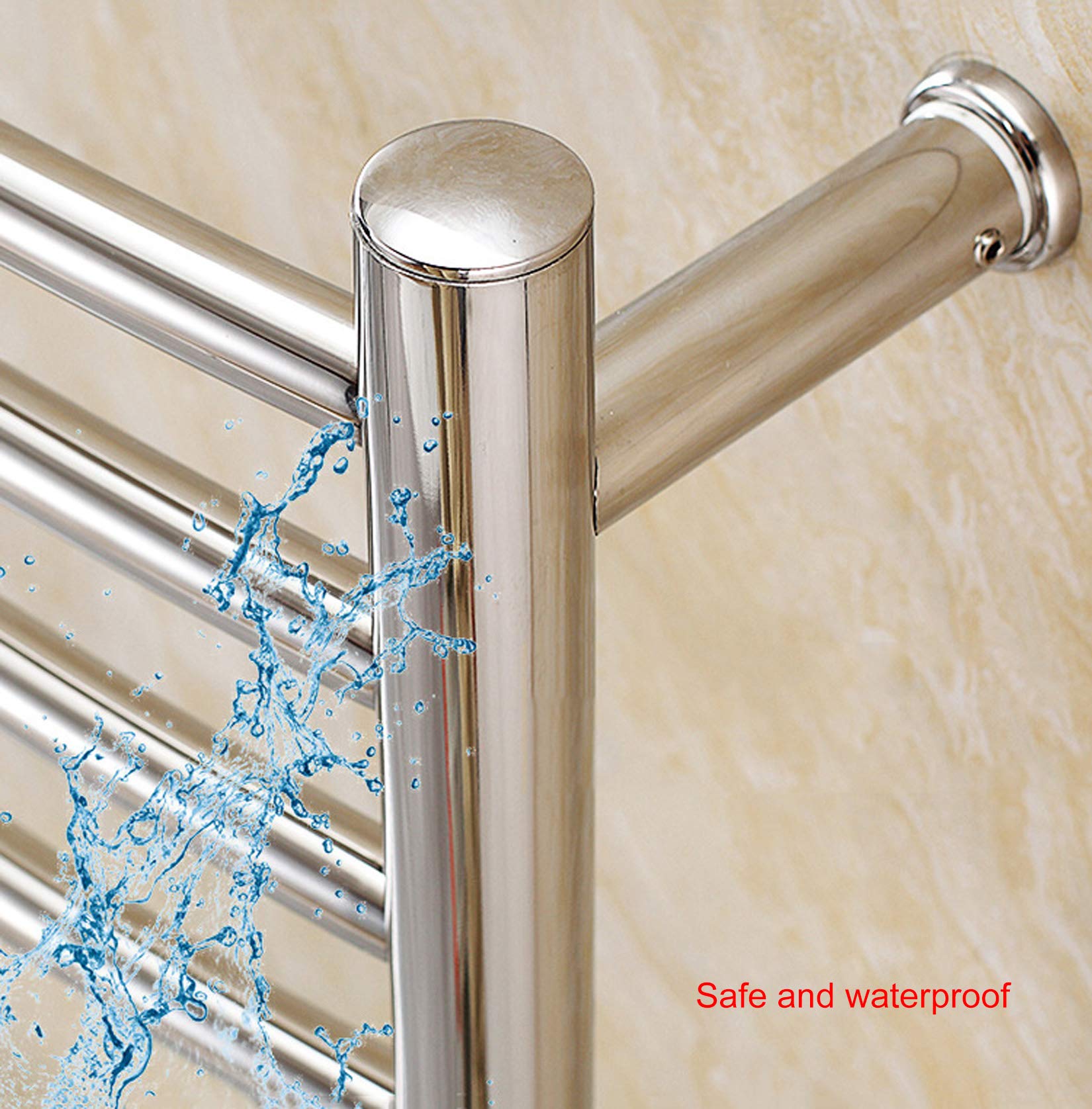 58W Wall Mounted Heated Towel Rail - Stainless Steel Towel Warmer & Dryer for Bathroom, Waterproof & Space Saving (4 Bars) - Perfect for Spa, Luxury Hotels & Cozy Home Bathrooms