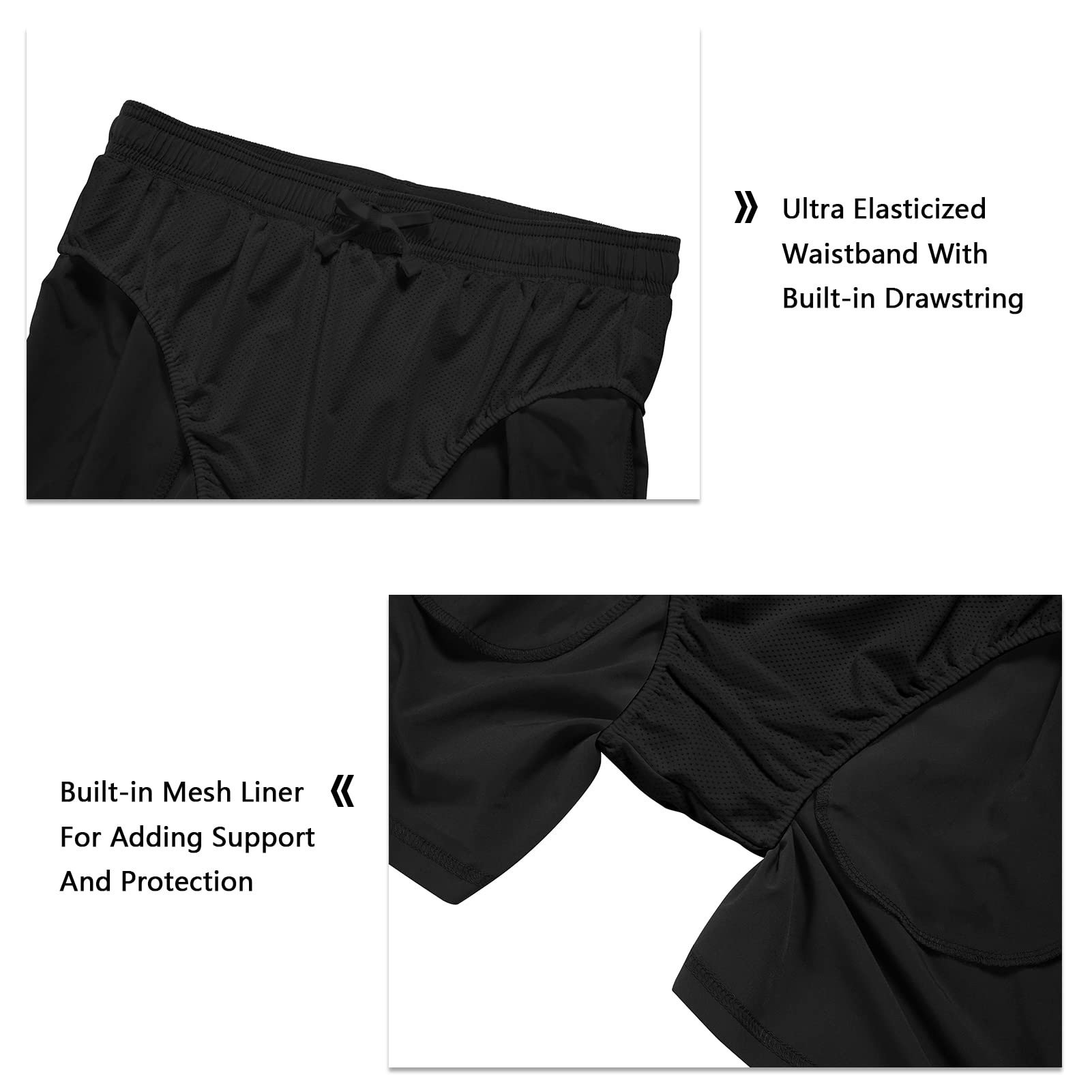Men's 5 Inch Running Shorts - Lightweight Athletic Gym Workout Shorts with Zipper Pockets | Perfect for Jogging, Training & Outdoor Activities