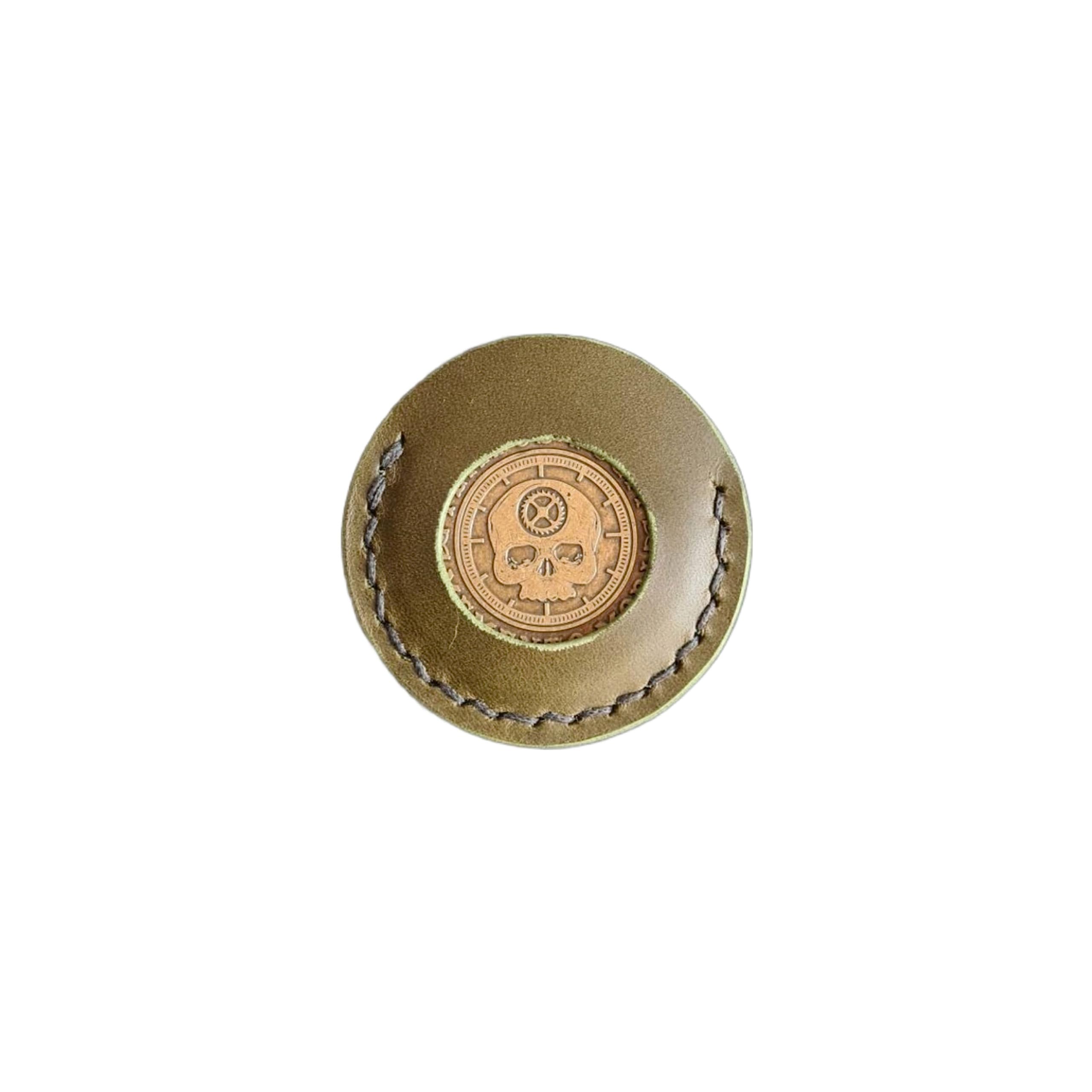 Handmade Leather EDC Coin Holder for Whiskey Lovers - Rosy Brown Stitched Compact Wallet - Perfect for Everyday Carry, Travel & Gifts