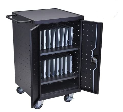 Luxor Black 18 Laptop Charging Cart - 2 Pack for Schools, Offices, and Classrooms