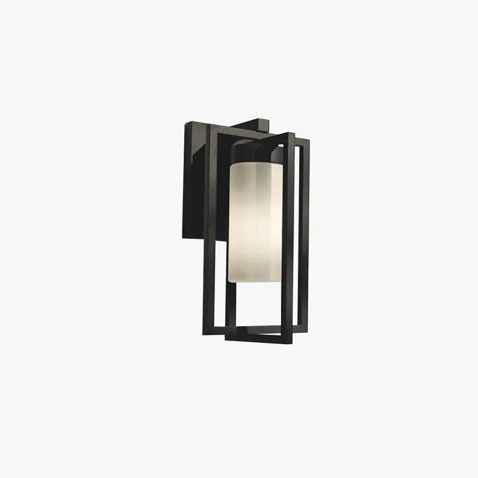 Modern Rectangular Frame Cylindrical Outdoor Wall Lights - Weatherproof LED Sconce for Porch, Patio, Garden & Exterior Home Lighting