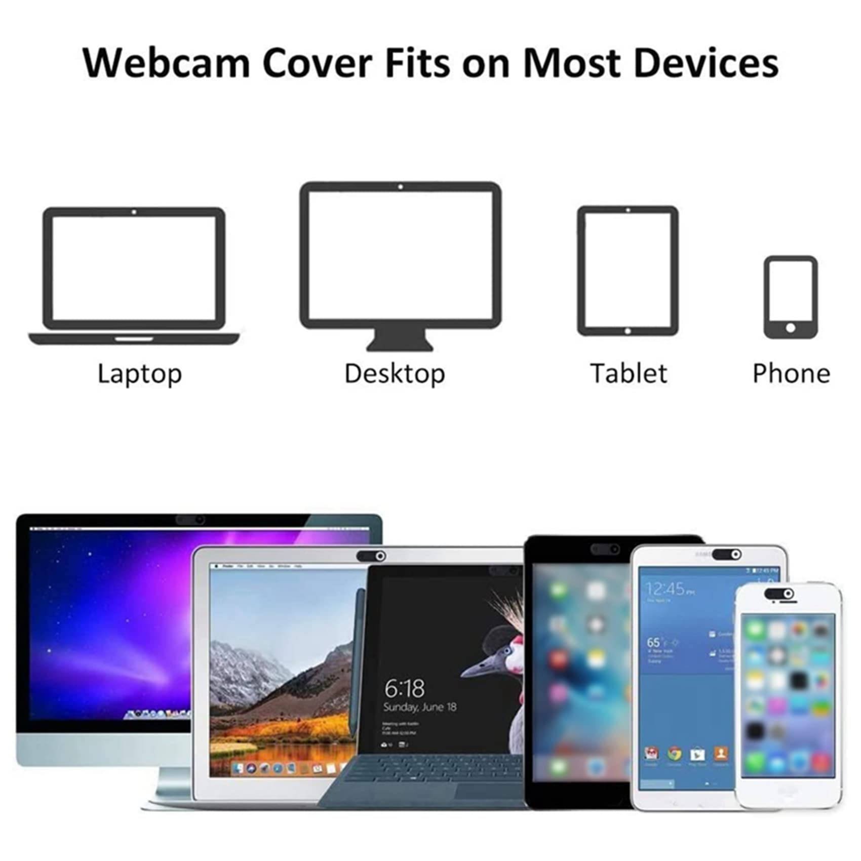 Goufride 24-Pack Ultra Thin Web Camera Cover Slide for Laptop, PC, Computer - Black | Privacy Protection for Home Office, Online Meetings, and Remote Work
