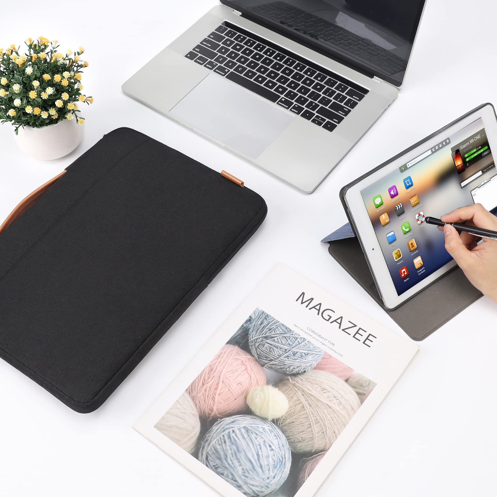 DOMISO 17.3 Inch Waterproof Laptop Bag - Shockproof Notebook Sleeve Case with Shoulder Strap - Protective Cover for 17.3