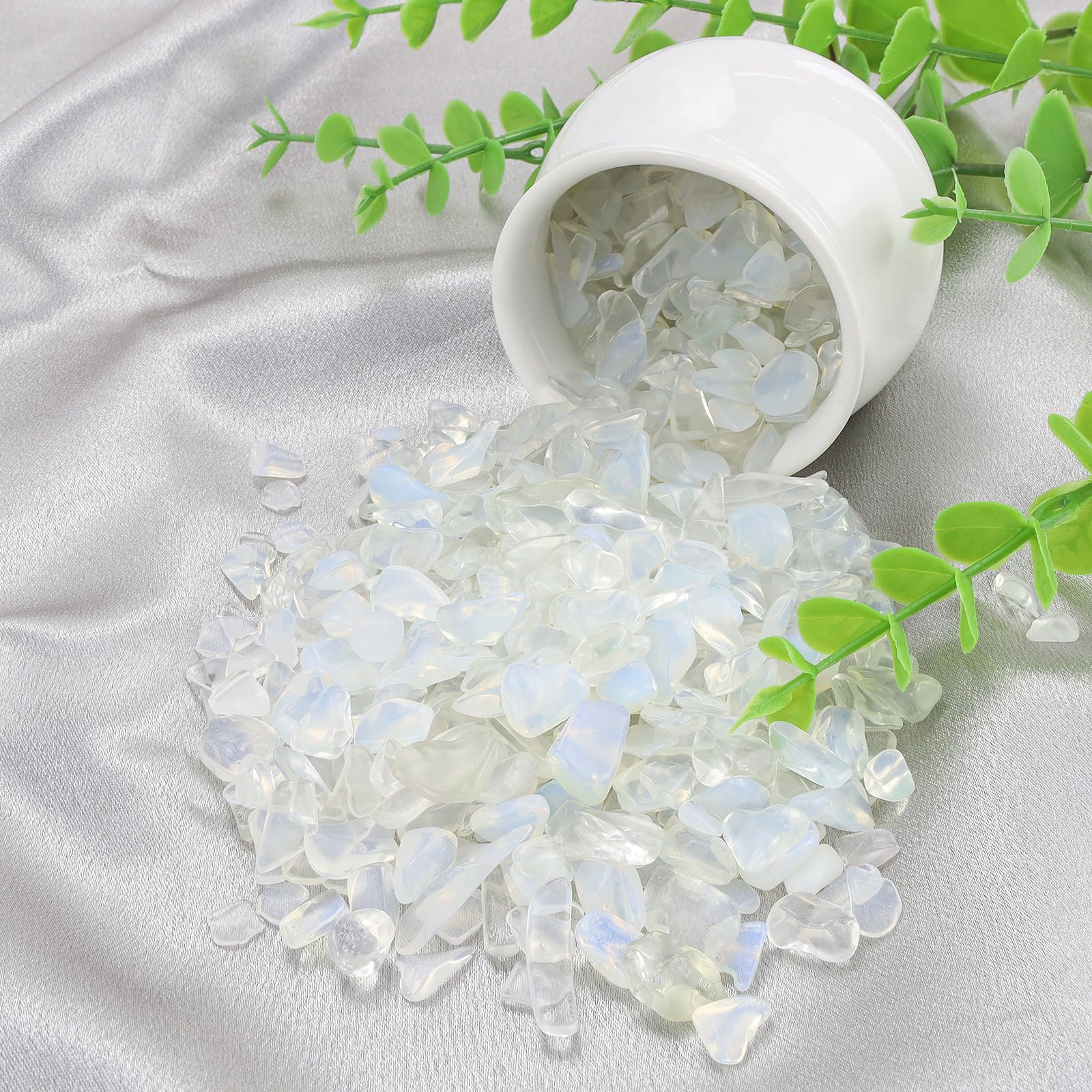 Natural Opal Crystal Chips - Bulk Aquarium Gravel, Fish Tank Decor, Vase Filler & Terrarium Supplies (0.22 lbs) - Perfect for Candle Making, Witch Kits, Plant Drainage & Home Decor