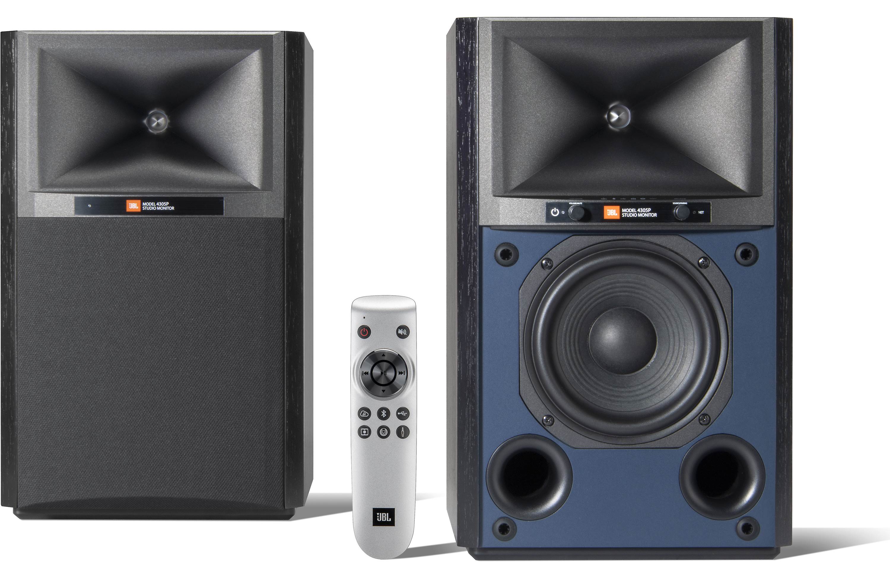 JBL 4305P Powered Studio Monitor Bookshelf Speakers - Premium Pair for Professional Audio Recording, Home Theater & Music Production - Perfect for Studios, DJs & Audiophiles