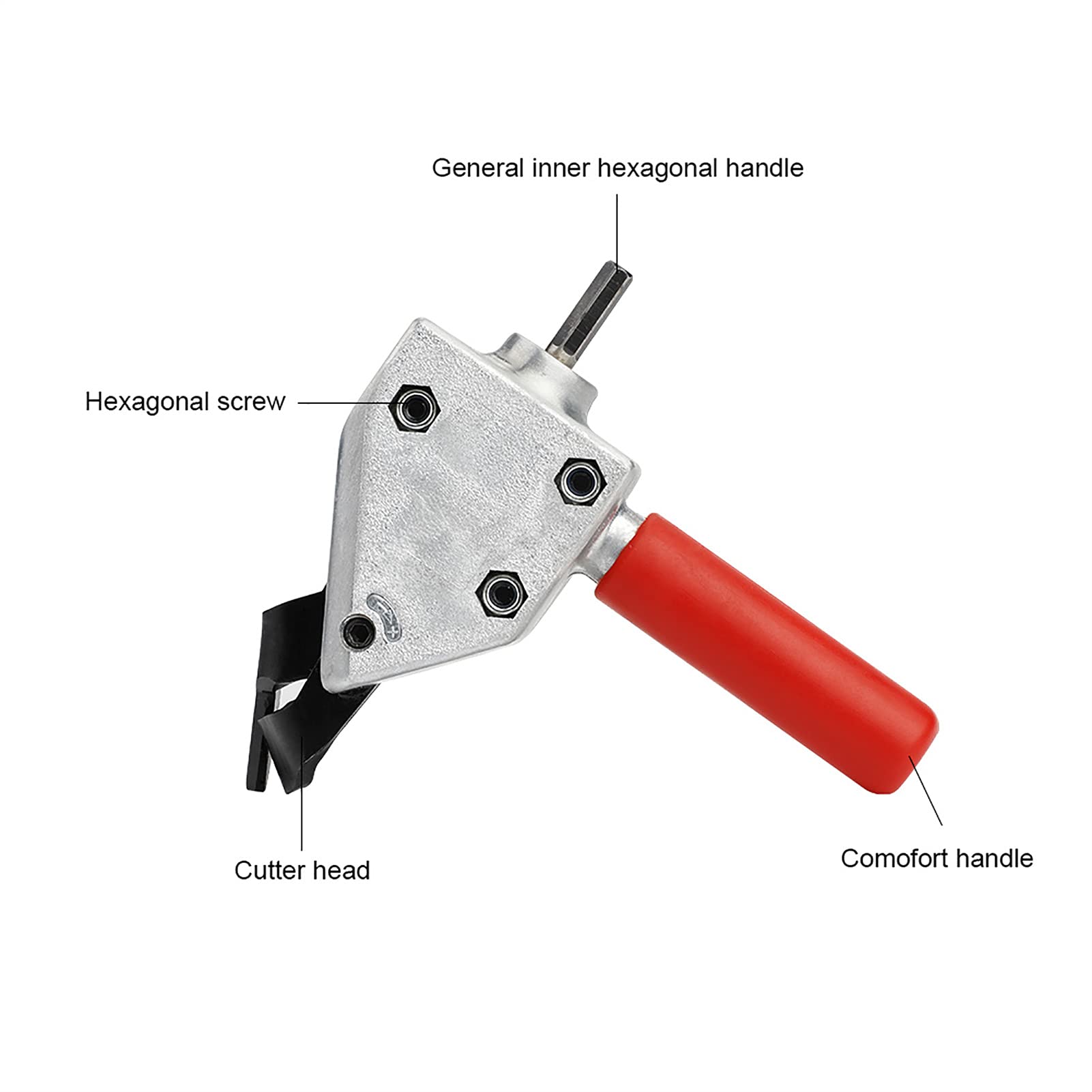 Electric Metal Sheet Cutter - Heavy Duty Steel & Iron Cutting Tool with Drill Attachment | Perfect for DIY Projects, HVAC Work & Metal Fabrication (Power Tool Not Included)
