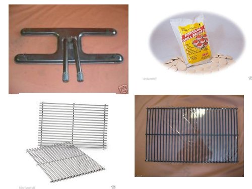 MHP JNR Gas Grill Rebuild Kit - Stainless Steel Burner & Briquette Grates - Replacement Parts for Outdoor BBQ, Camping & Backyard Cooking