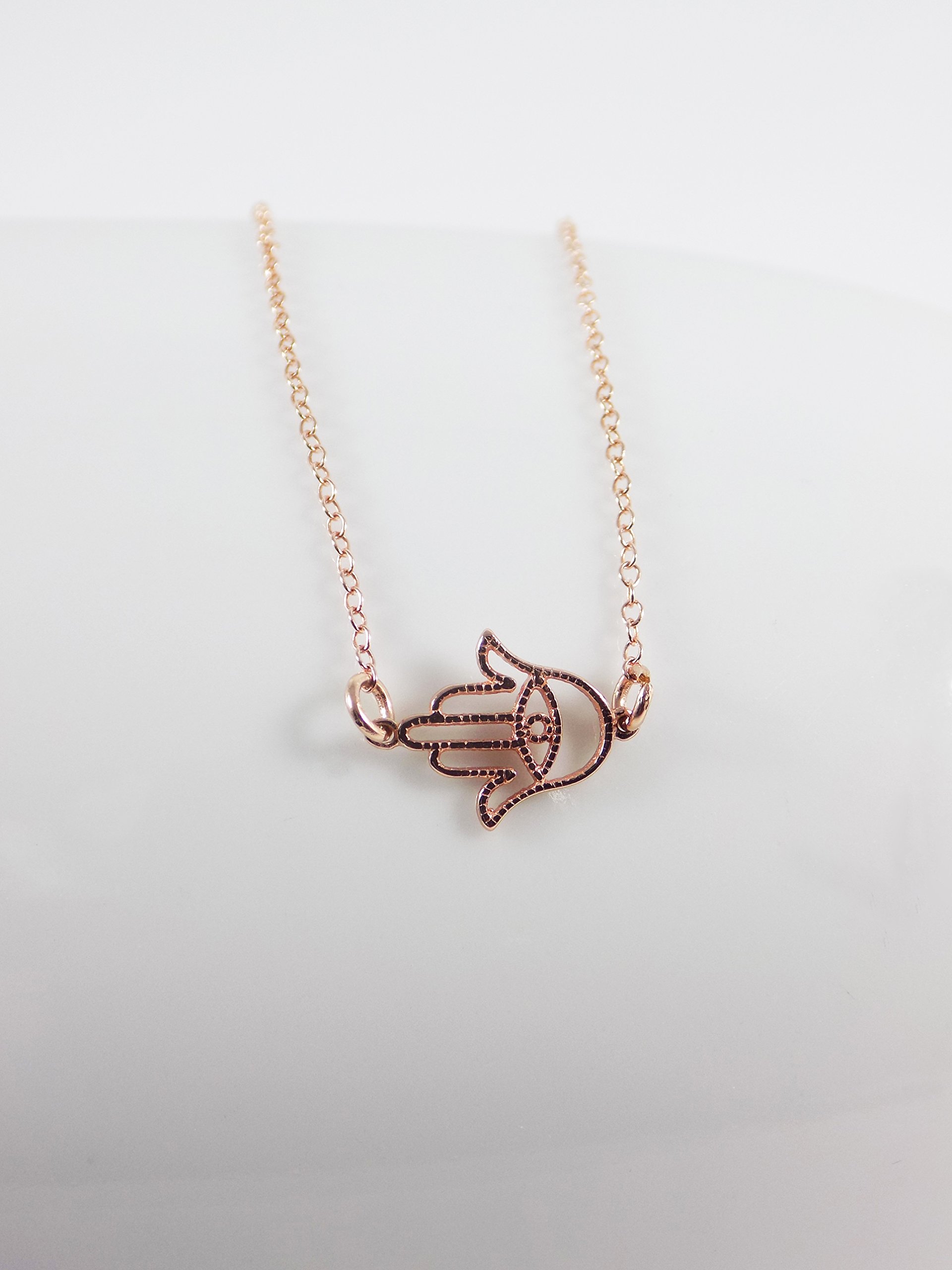 925 Sterling Silver Hamsa Hand Necklace - Hand of Fatima Charm Pendant for Women, Protection Amulet Jewelry Gift for Birthday, Travel & Spiritual Healing