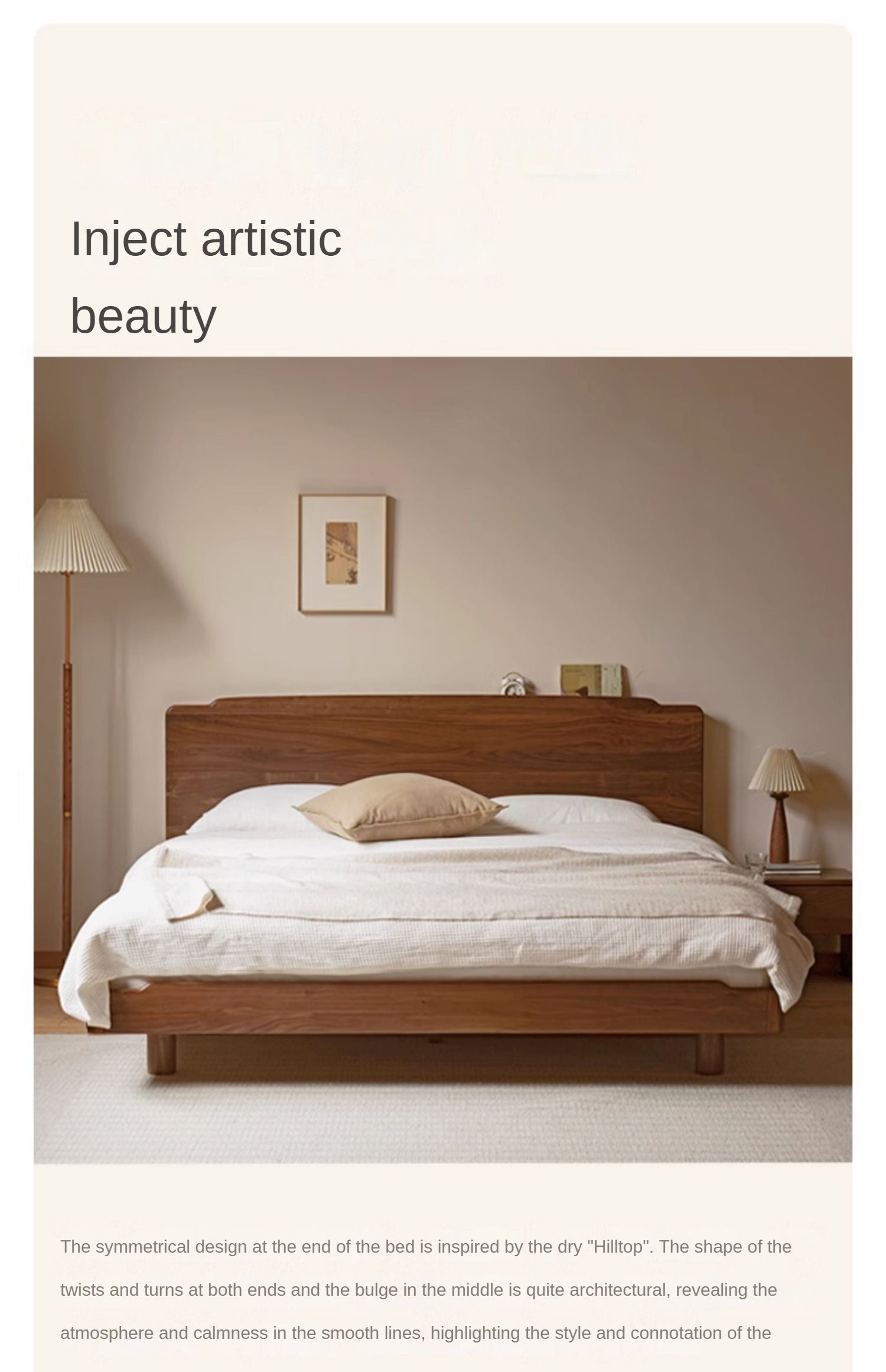 Solid Black Walnut Wood King Size Bed with LED Lighting - Perfect for Master Bedroom, Guest Room & Luxury Home Decor