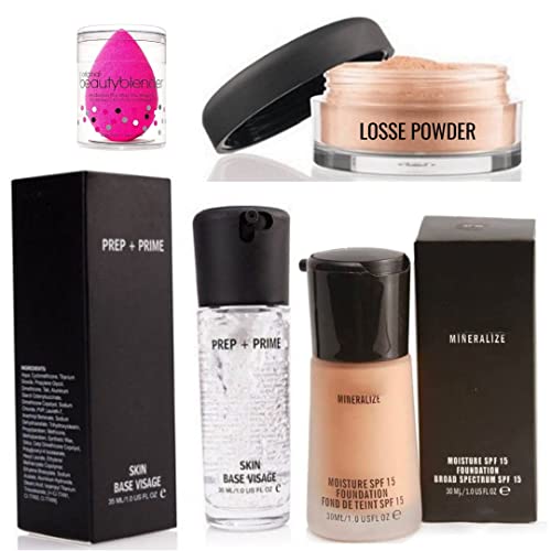 Loose Face Powder & Primer Pack of 4 - For Flawless Makeup Base