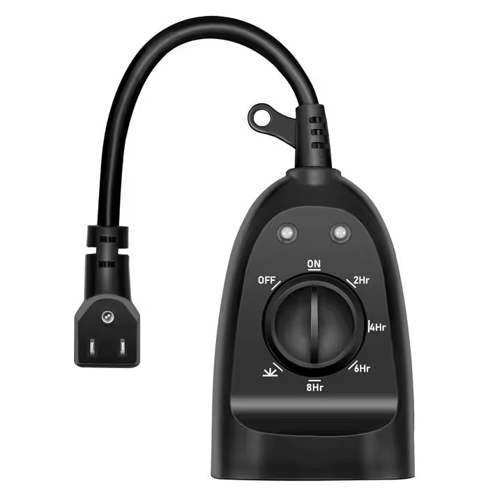 Outdoor Dual Outlet Timer - Waterproof Electrical Plug Timer with Dusk to Dawn Sensor & Countdown Function | Perfect for Holiday Lights, Garden Irrigation & Home Security Systems