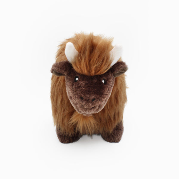 Zippy Paws Billie the Bison Plush Dog Toy - Soft & Durable Wooliez Collection for Chewing, Fetch & Cuddling | Perfect for Playtime, Training & Comfort