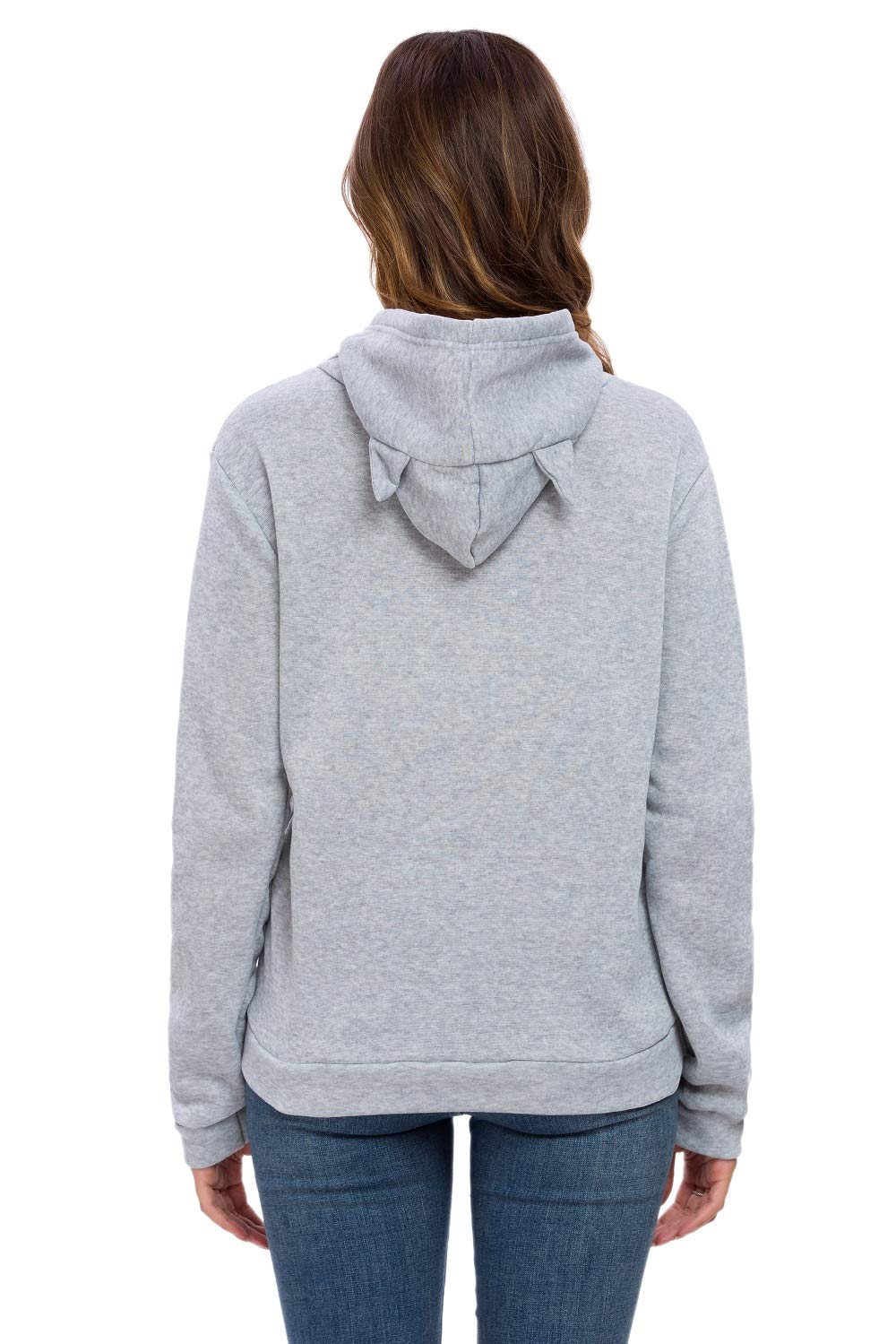 Cute Cat Ear Hoodie for Women & Teen Girls - Soft Pullover Sweatshirt with Sleeping Cat Print - Cozy Lounge Wear for Sleepovers & Casual Outings