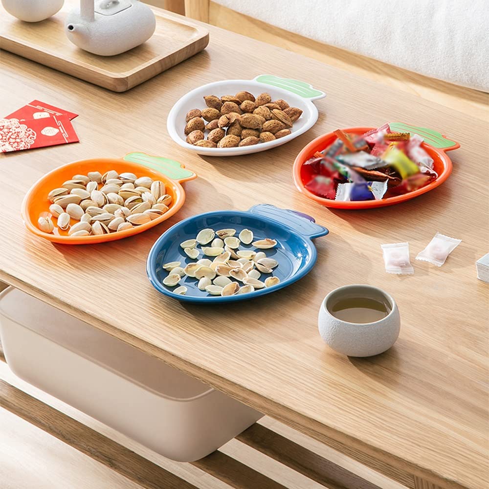 TOMYEUS 4-Piece White Carrot-Shaped Salad Bowls - Snack Plates for Fruits, Candy, Nuts & Dried Fruits | Perfect for Home, Restaurant & Party Serving | Microwave & Dishwasher Safe Small Bowls