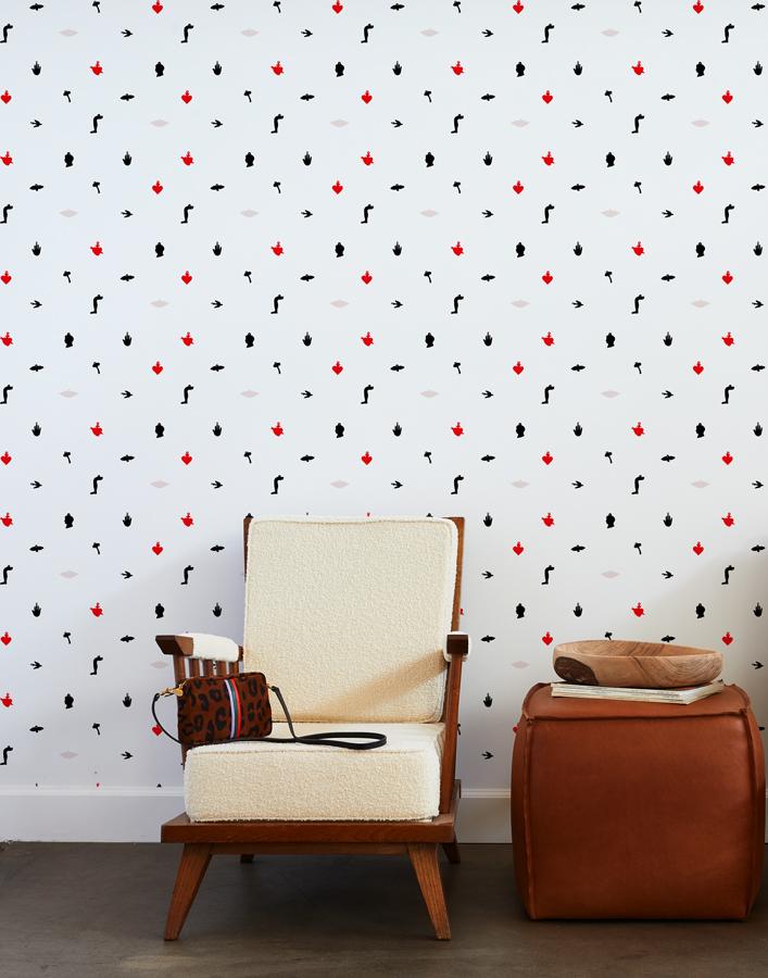 Milagros Wallpaper by Clare V. - Premium Red Floral Wallpaper for Living Room & Bedroom Decor - Perfect for Home Interior Design & Renovation Projects