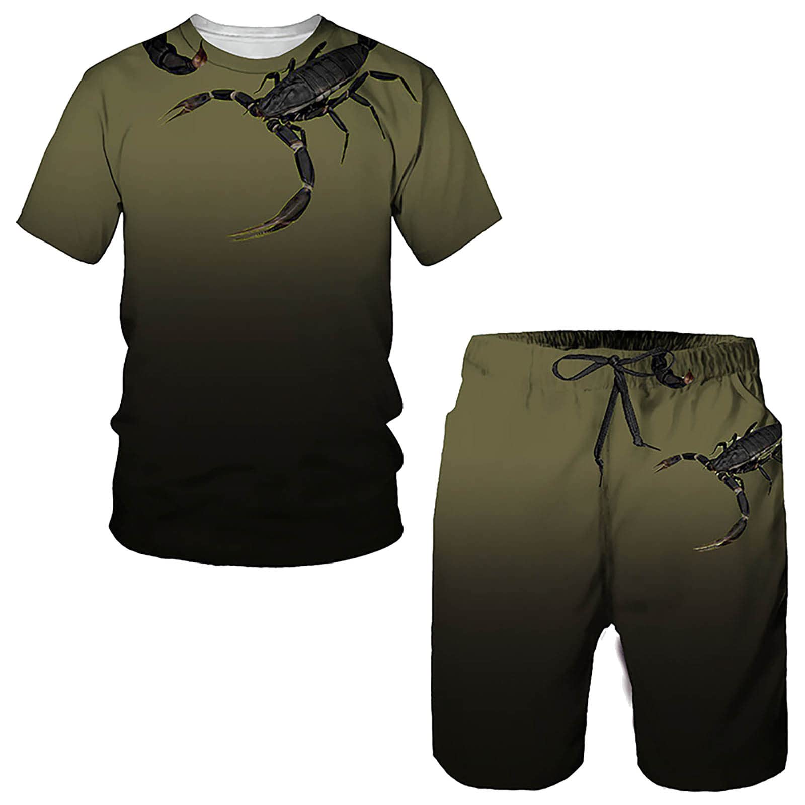Men's Polo Shirt & Shorts Set - Breathable Summer Outfit, Relaxed Fit Floral Print Bowling Shirts for Men, Retro Holiday & Easter Clothing - Perfect for Casual Wear, Beach Vacation, Golfing and Outdoor Activities