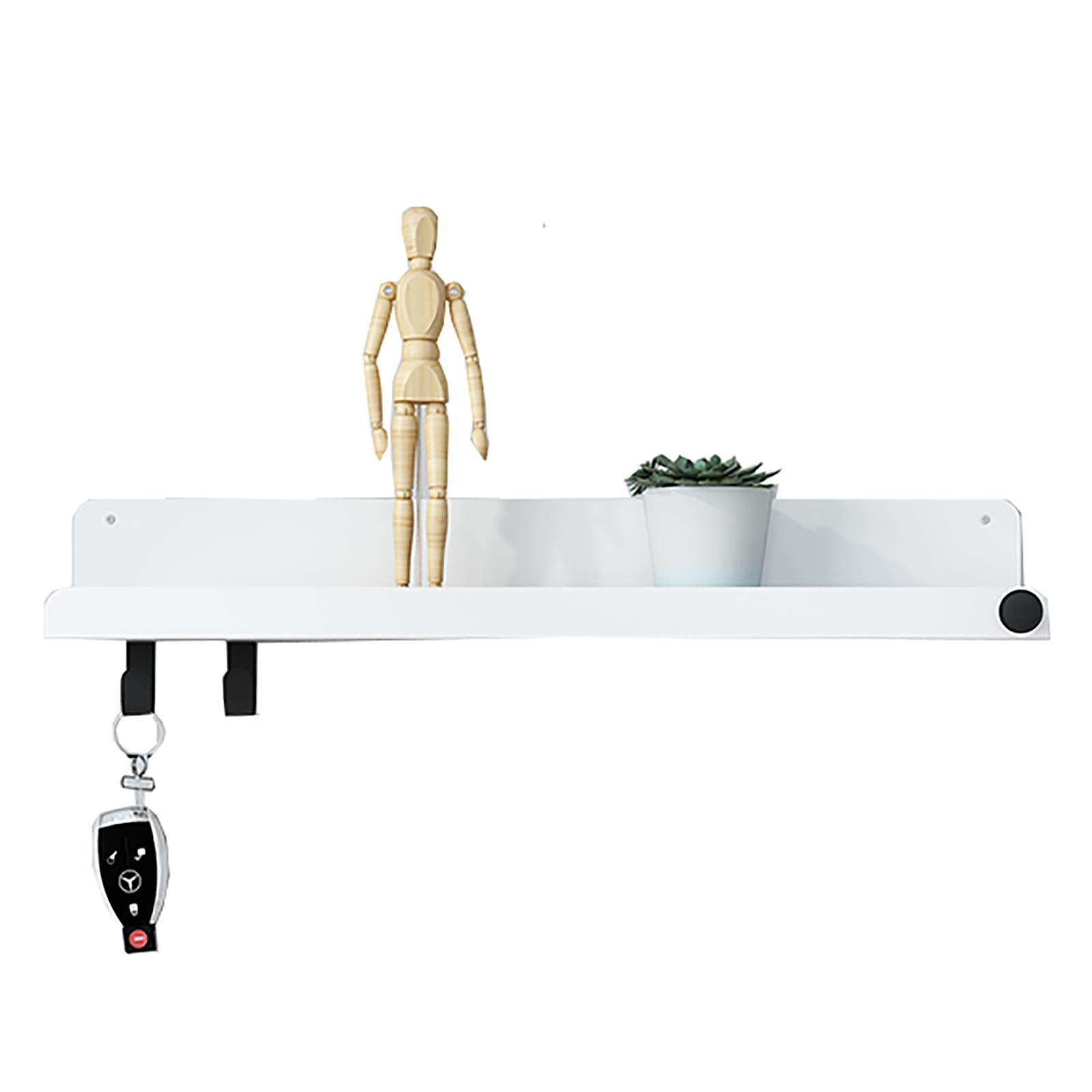 40/60/80cm Heavy Duty Metal Floating Wall Shelves - 15kg Load Capacity - Easy Install Wall Mounted Shelves for Bathroom, Bedroom, Living Room & Kitchen - Perfect for Organizing Toiletries, Books, Decor & Kitchen Essentials