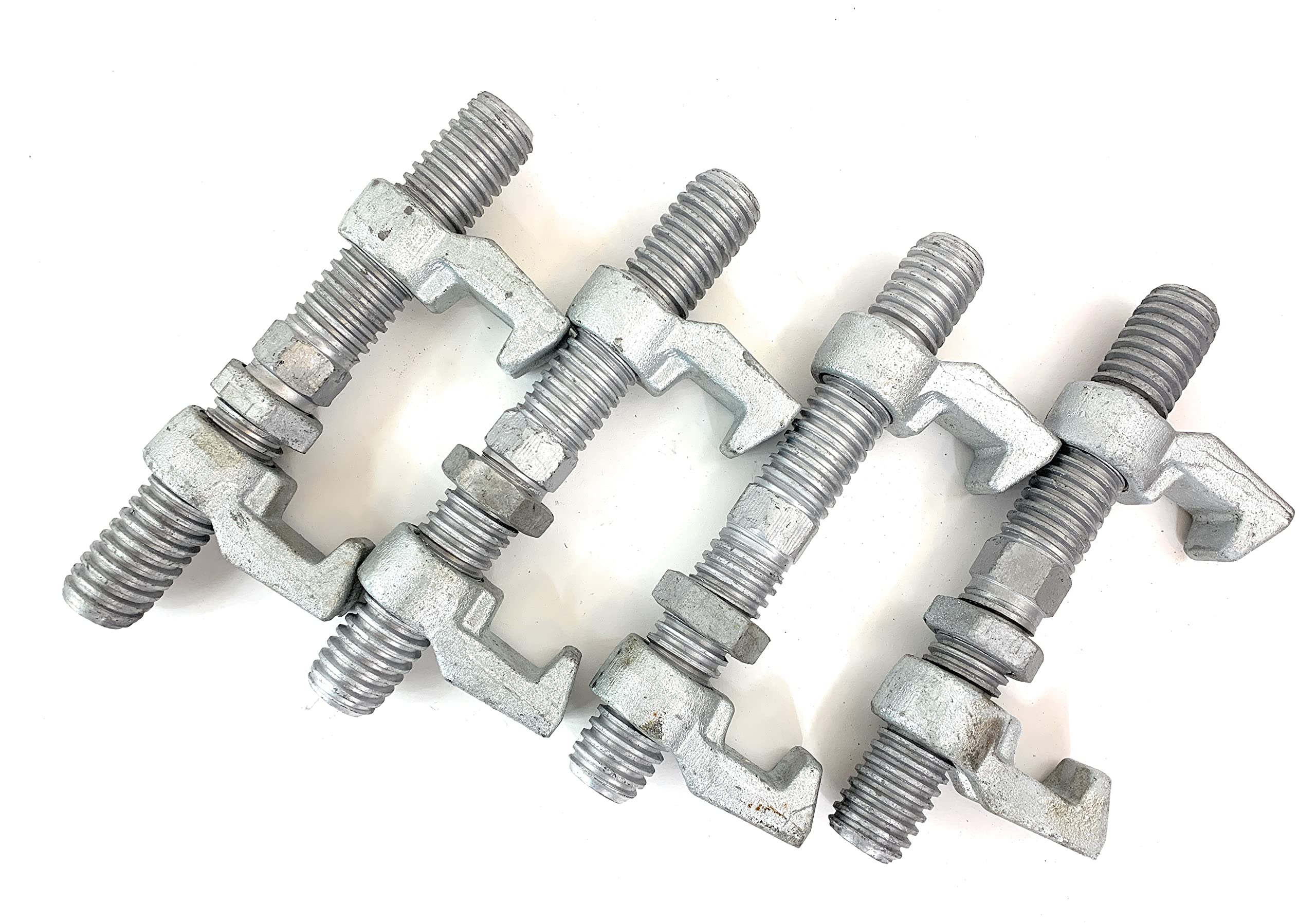 4-Pack Heavy Duty Galvanized Steel Shipping Container Clamps - 280mm Bridge Fitting Screw Clamps for 20ft & 40ft Containers - Secure Connection for Modular Homes, Storage Units & Cargo Transport