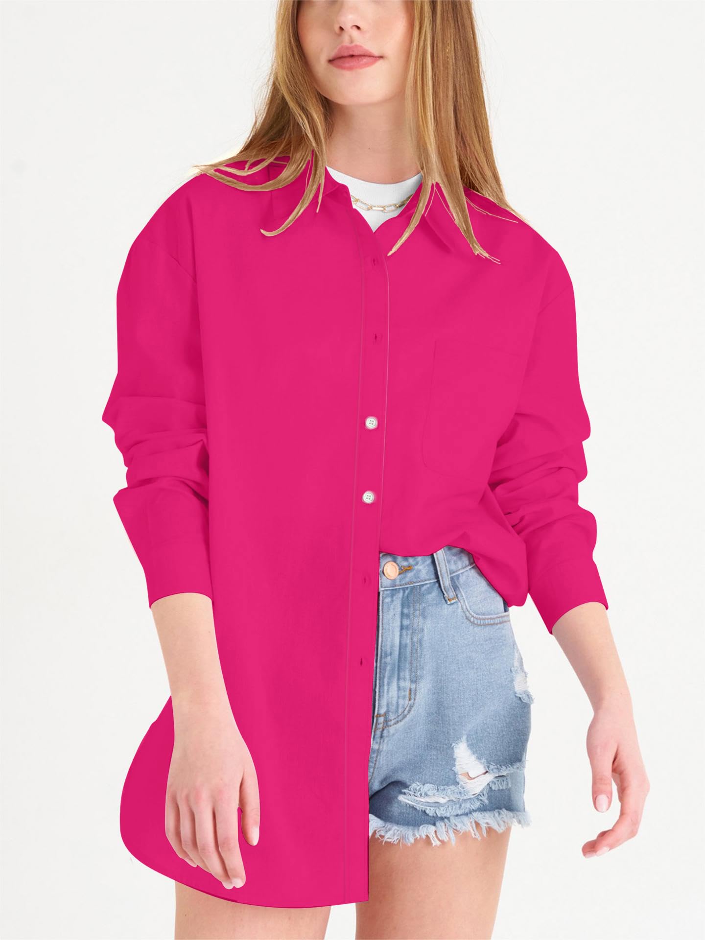 Women's Button Down Shirts Long Sleeve - Elegant Casual Blouses with Collar & Button Up Design | Perfect for Office, Business Casual & Everyday Wear