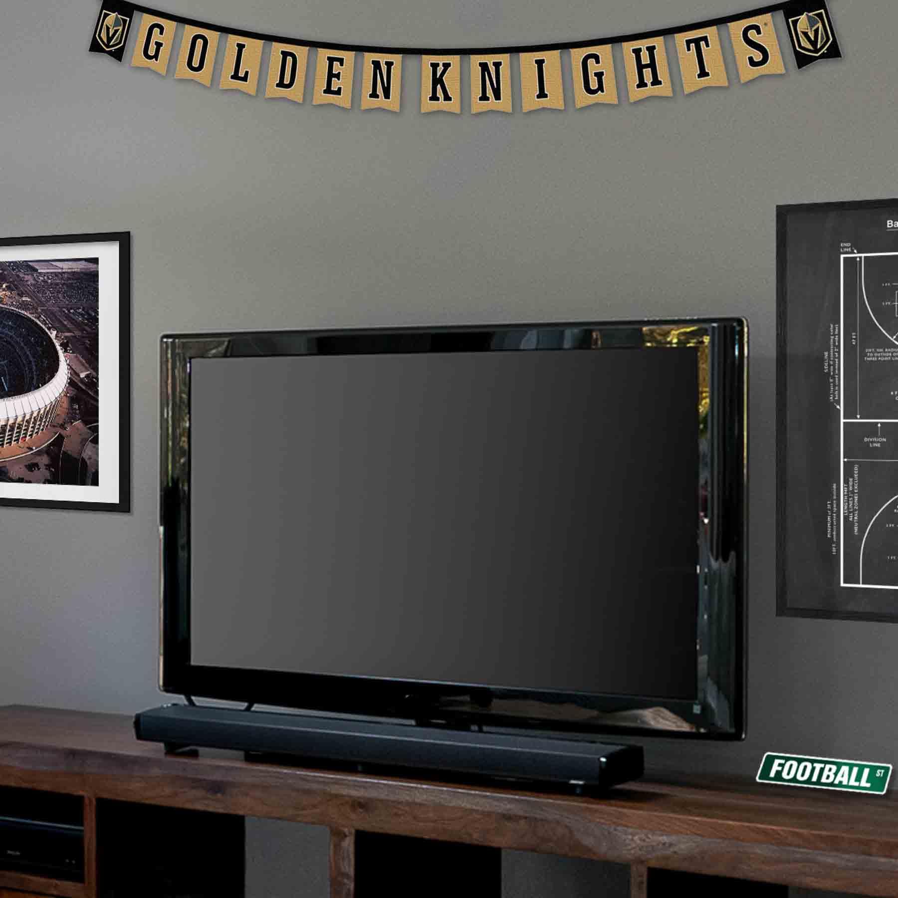 Vegas Golden Knights Banner String Pennant Flags - NHL Team Decor for Game Day, Home & Office Sports Fan Display