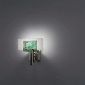 WPT Design Dessy1-WG/FLWH One Light Wall Sconce - Modern Glass Wall Light Fixture with Wired Green or Flat Back White Options - Perfect for Bedroom, Living Room, and Hallway Lighting