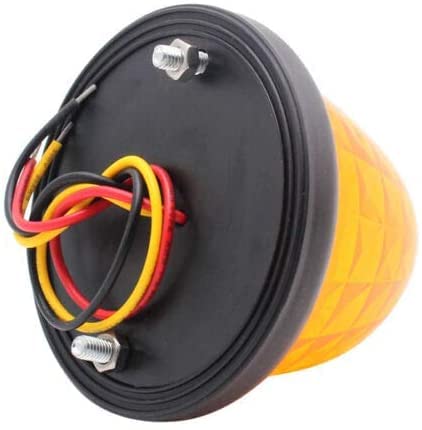 3.5 Inch 16 LED Round Beehive Cone Trailer Lights - Amber Submersible 12V Side Marker Clearance Lights - Waterproof 16 Diodes for Peterbilt Trucks, ATV, Motorcycle (8 Pack) - Perfect for Night Driving, Off-Road Safety & Heavy Duty Vehicle Visibility