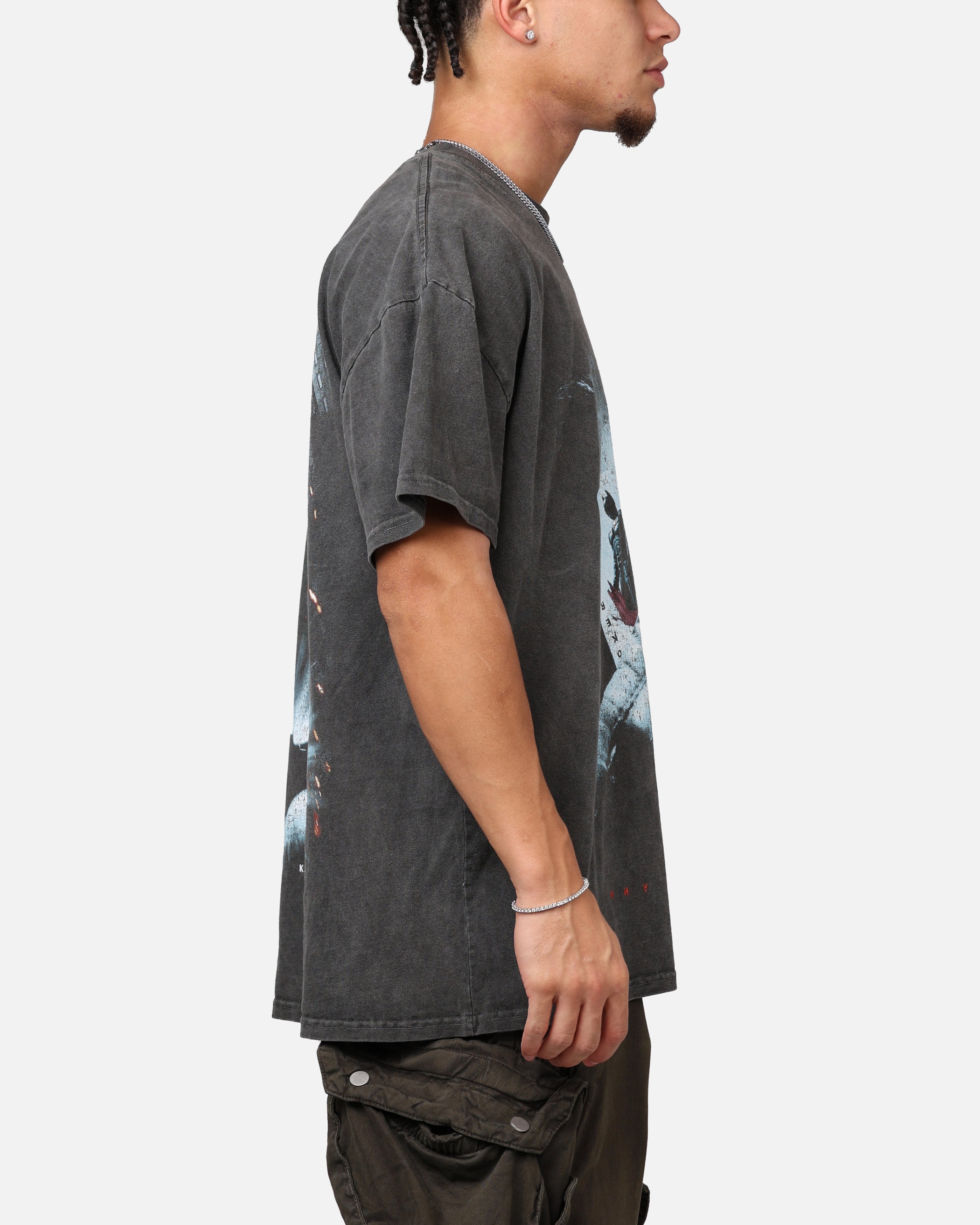DC Batman The Dark Knight 2008 Heavyweight Graphic T-Shirt - Vintage Black Wash Cotton Tee for Men - Perfect for Cosplay, Comic Con & Superhero Fans