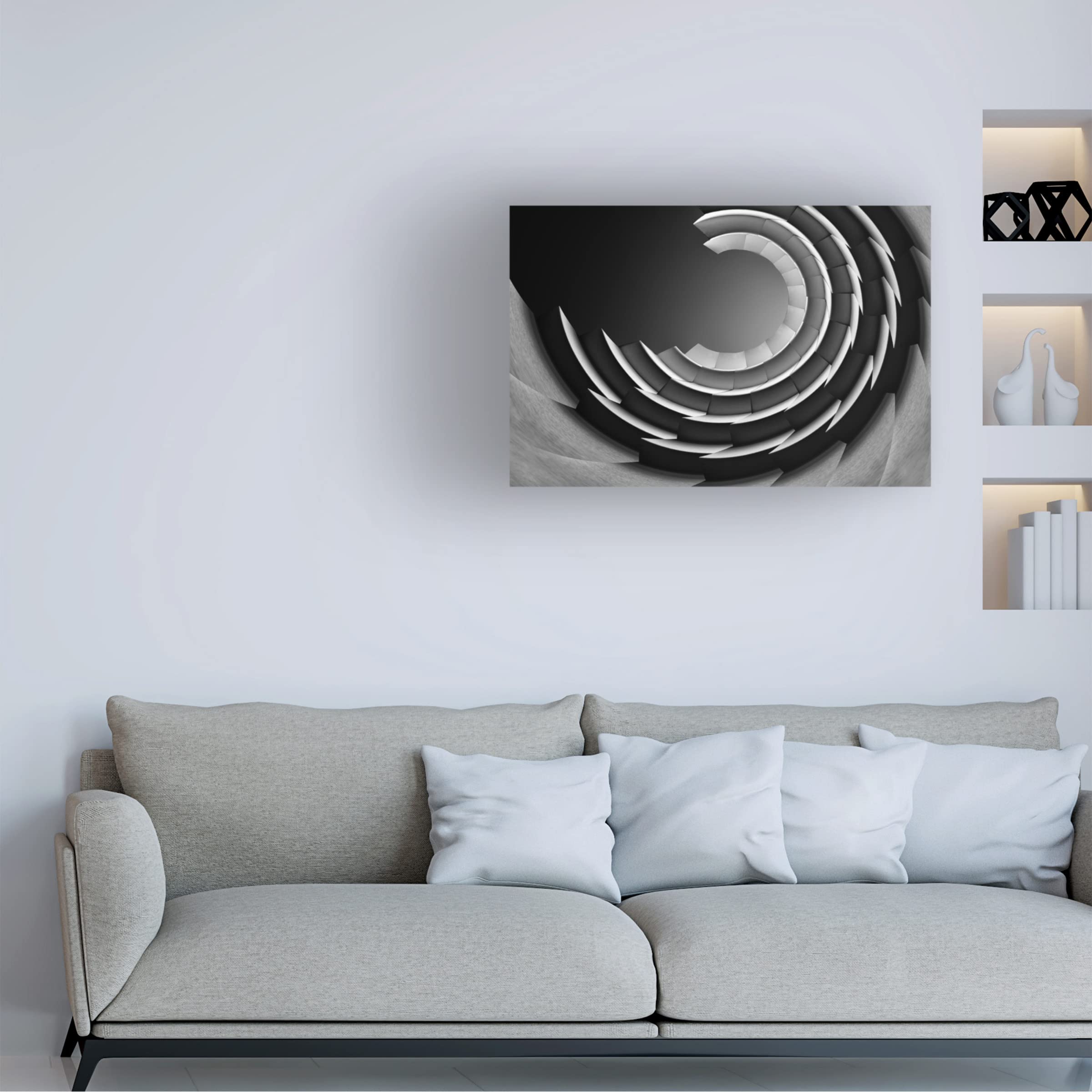 Trademark Fine Art 'Stepped' Canvas Wall Art by Jutta Kerber - Modern Abstract Painting for Living Room, Bedroom & Office Decor