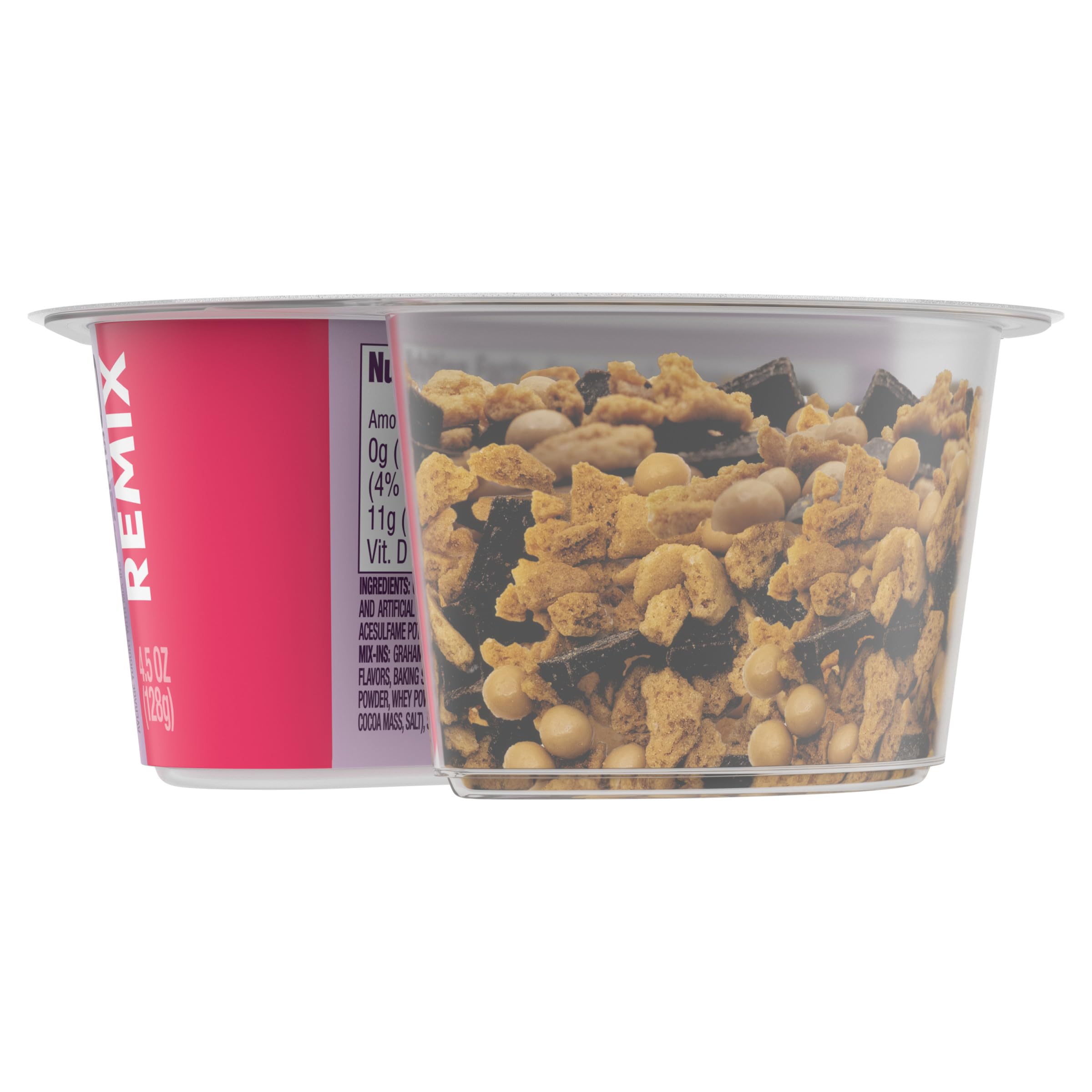 Light + Fit Nonfat Greek Yogurt with Strawberry Cheesecake Flavor, Graham Cookies, Caramel Pearls & Dark Chocolate Mix-Ins - 4.5oz Cups | High-Protein Snack for Breakfast, Office or Post-Workout