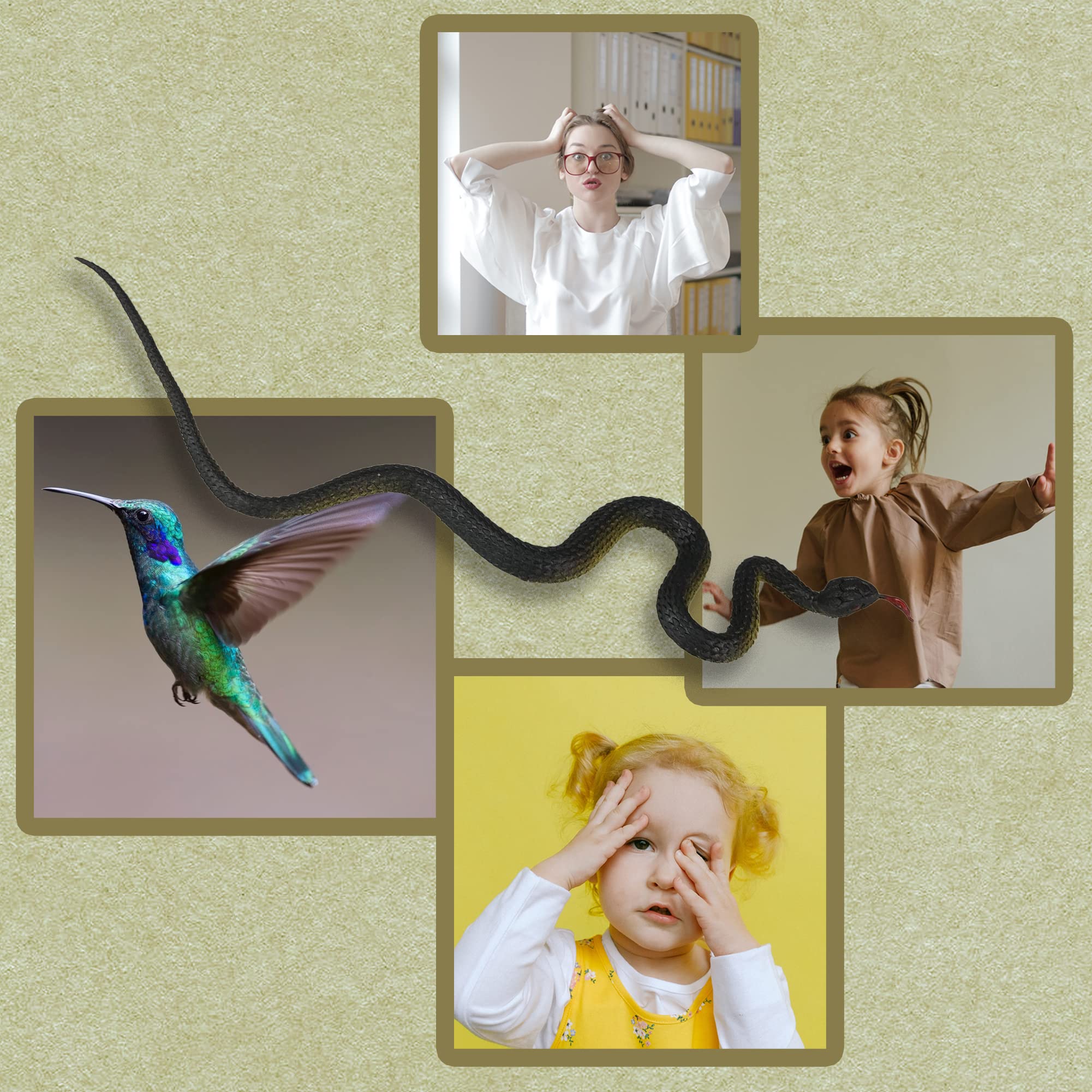 10PCS Realistic Fake Snake Toys - Lifelike Rubber Snake Prank Gifts for Halloween & April Fool's Day - Party Decorations & Outdoor Scare Prank Props