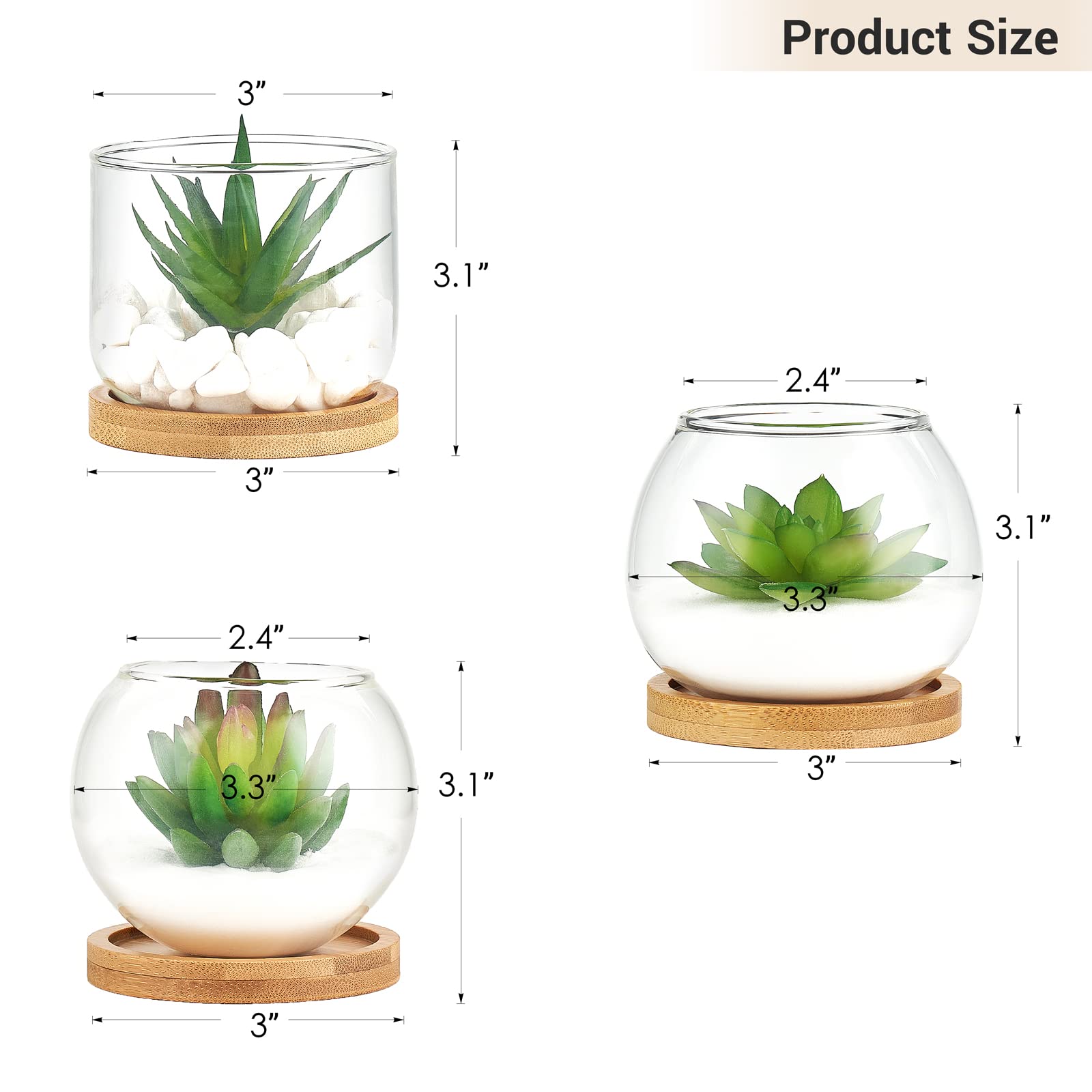Artificial Potted Plants for Home Decor - Modern Fake Green Plants in Pots for Indoor Office Desk, Living Room, Bedroom & Bathroom Decor - Perfect Gift for Women