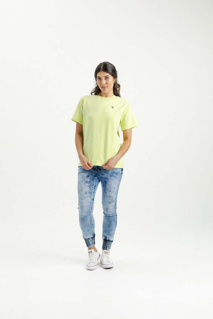Chris Tee | Lime Green with Black X Graphic T-Shirt - Casual Streetwear for Men & Women | Perfect for Everyday Wear, Outings & Gifts