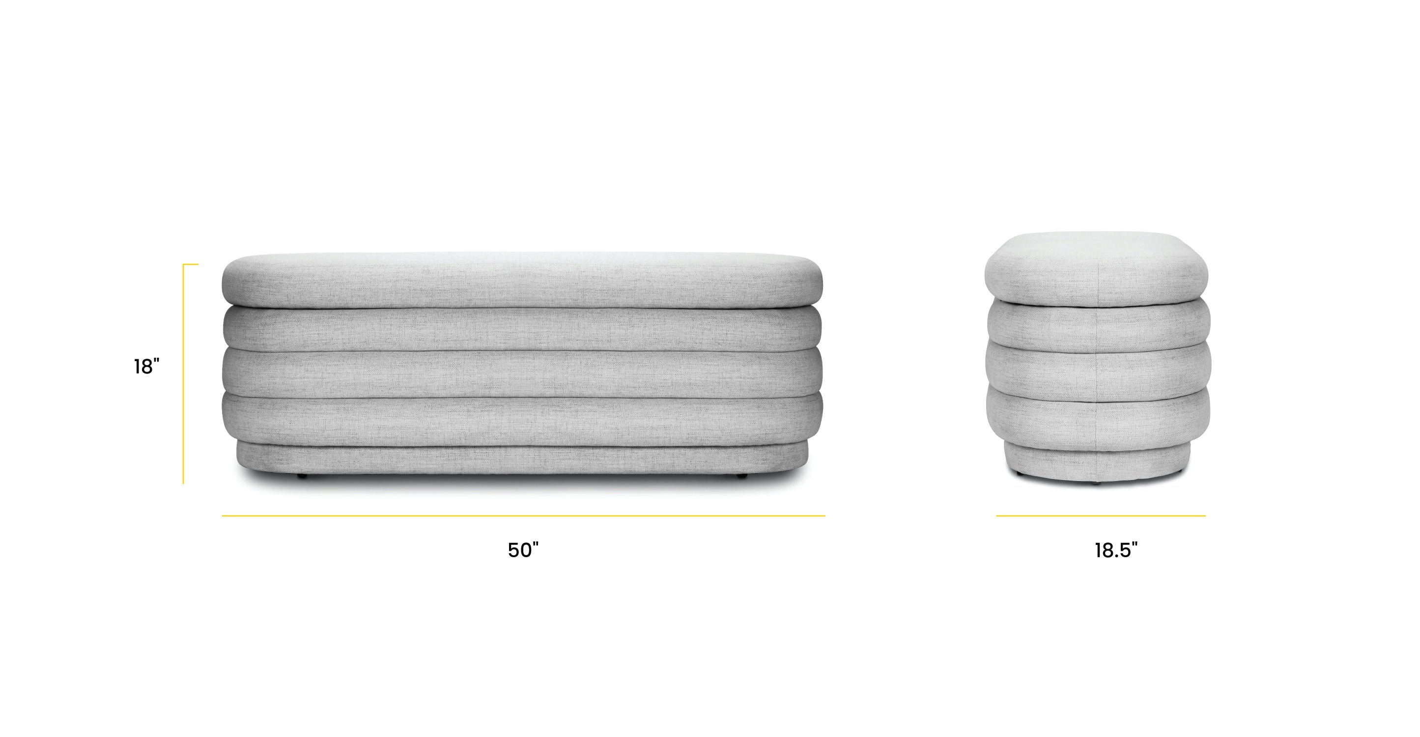 Rotund Storage Bench - Stylish and Functional Ottoman with Hidden Storage | Perfect for Living Room, Bedroom, or Entryway Organization