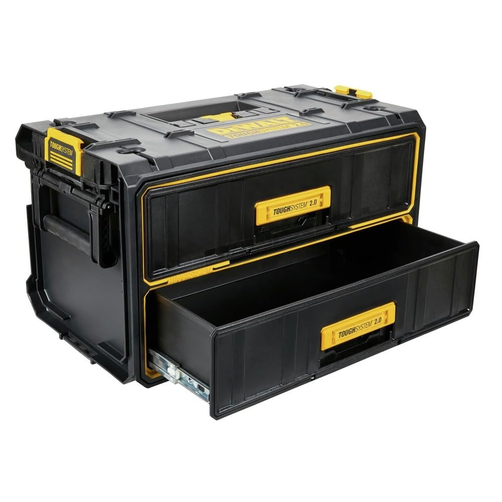 DEWALT Tough System 2.0 2-Drawer Tool Storage Unit - Heavy Duty Tool Box Organizer for Construction, Workshop & Job Site Use