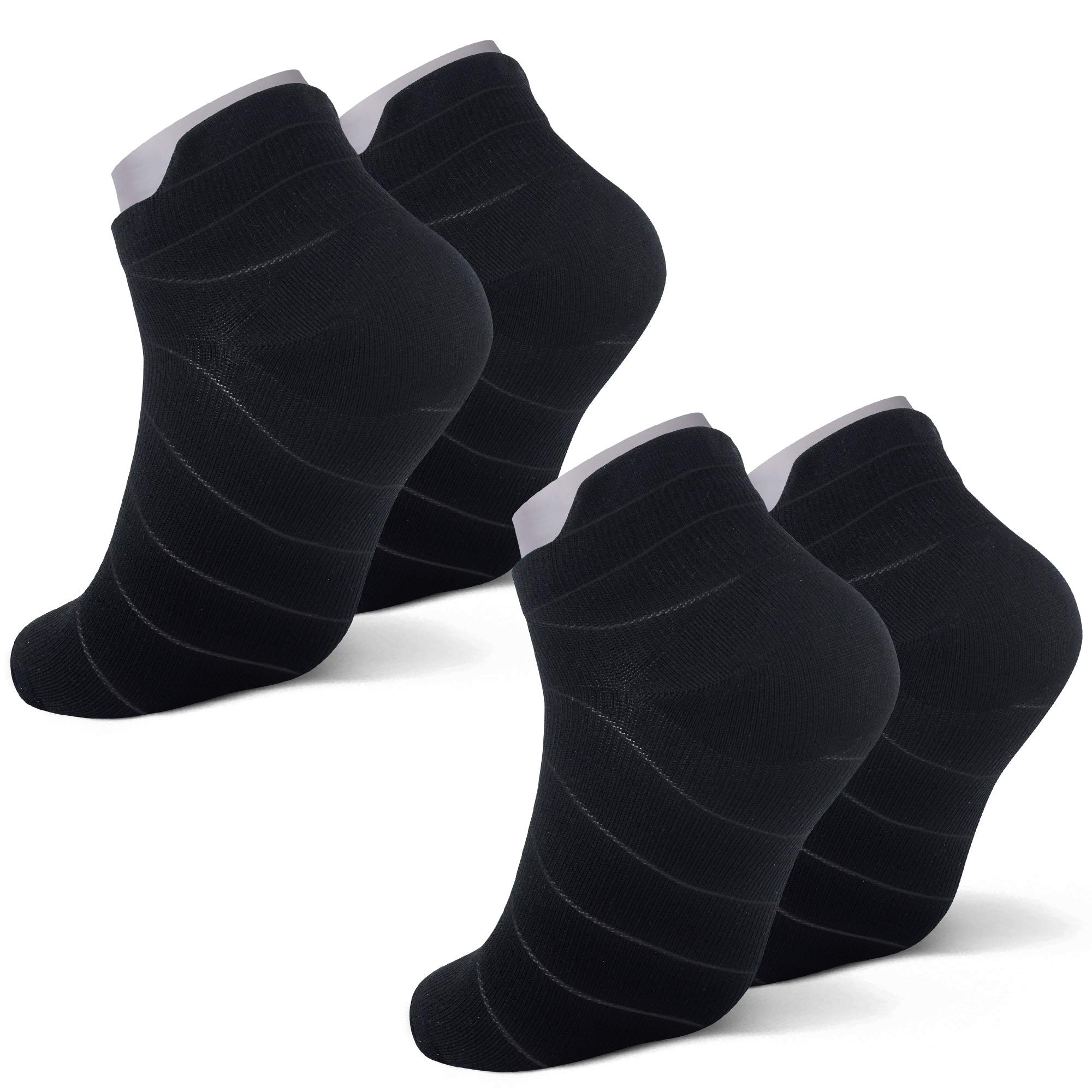 Breathable Athletic Compression Running Socks for Men & Women - Low Cut Sports Socks for Marathon, Workout & Fitness Training